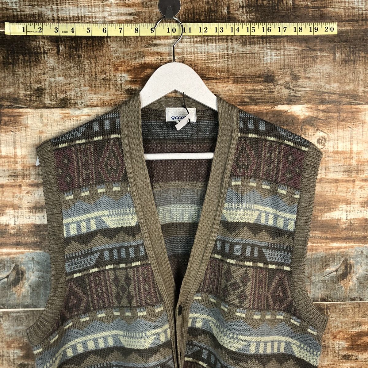 Homespun Knitwear × Japanese Brand Gccoto vintage japan Grey Vest Knitwear #A1764 Size US L / EU 52-54 / 3 - 4 Thumbnail