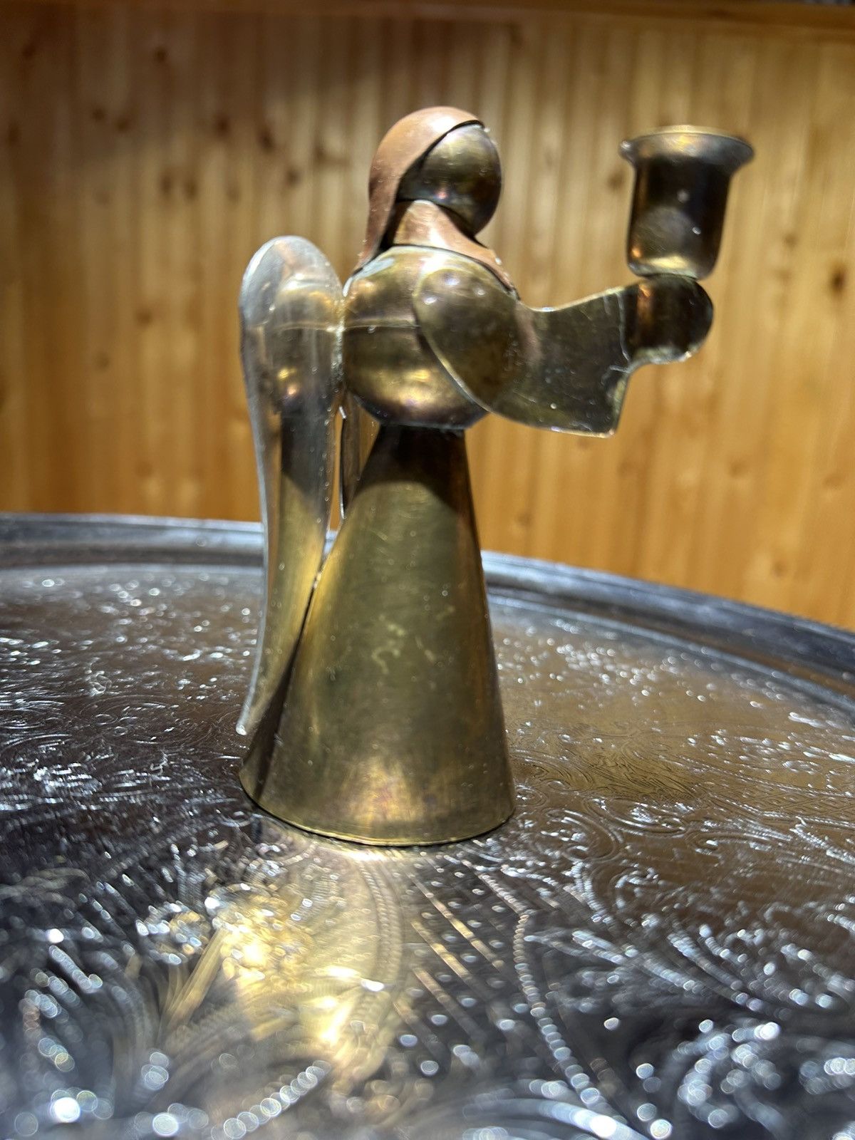 Other Gold and Silver And Copper Angel candle holder Figurine Size ONE SIZE - 3 Thumbnail