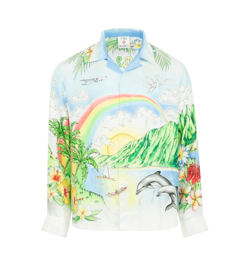 Casablanca o1h1sh10526 Aloha Long Sleeve Shirt in Multicolor Size US XL / EU 56 / 4 - 1 Thumbnail