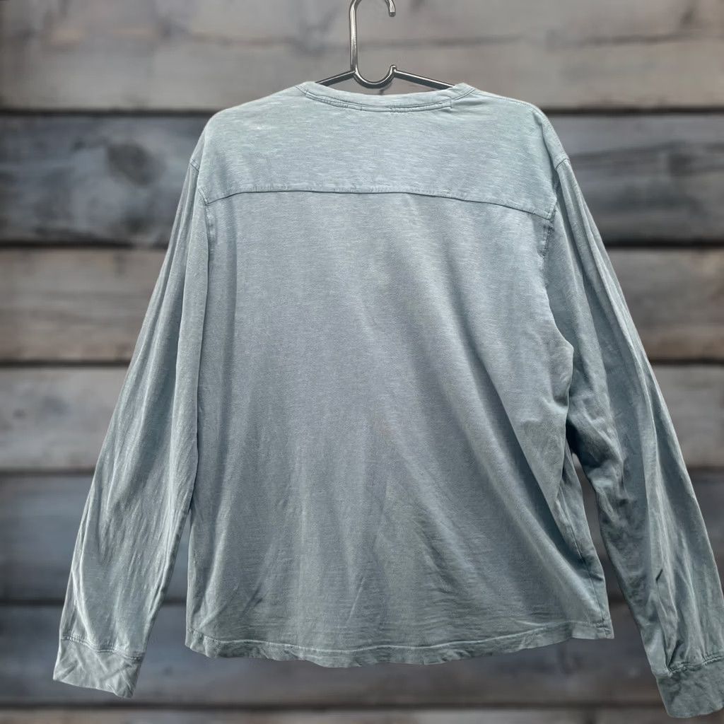 Onia Onia Henley Long Sleeve T-Shirt Mens L Dusty Blue Cotton Size US L / EU 52-54 / 3 - 1 Thumbnail
