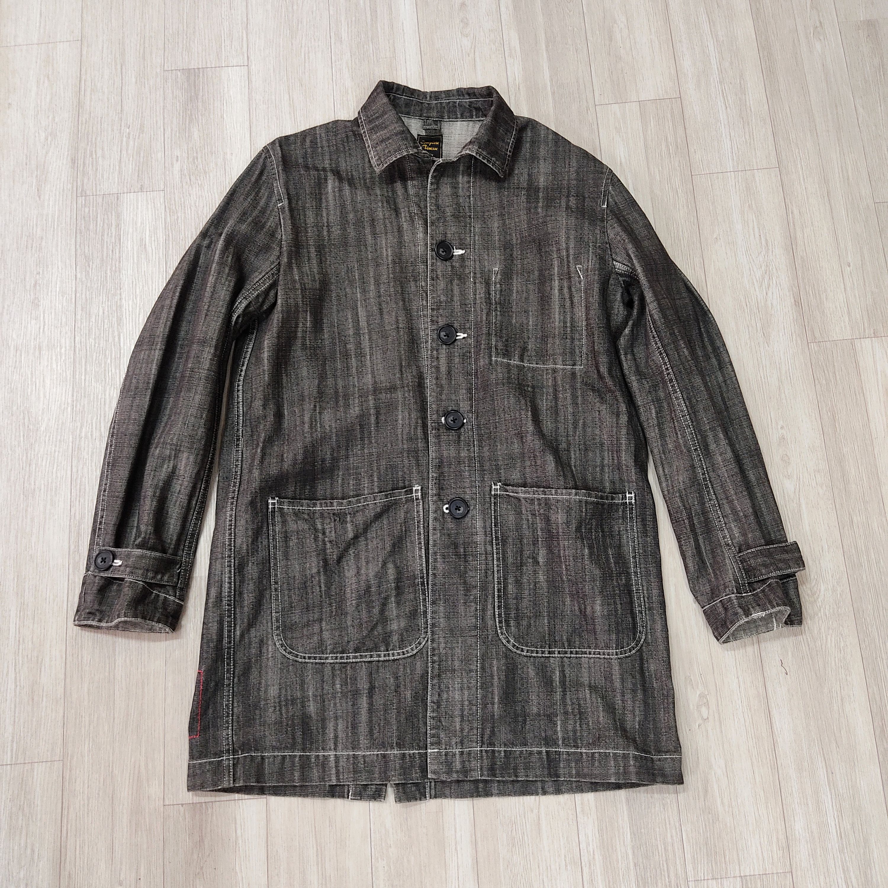 GOODENOUGH Rare! Complete Finesse by Fujiwara: Long Denim Chore Jacket Size US M / EU 48-50 / 2 - 4 Thumbnail