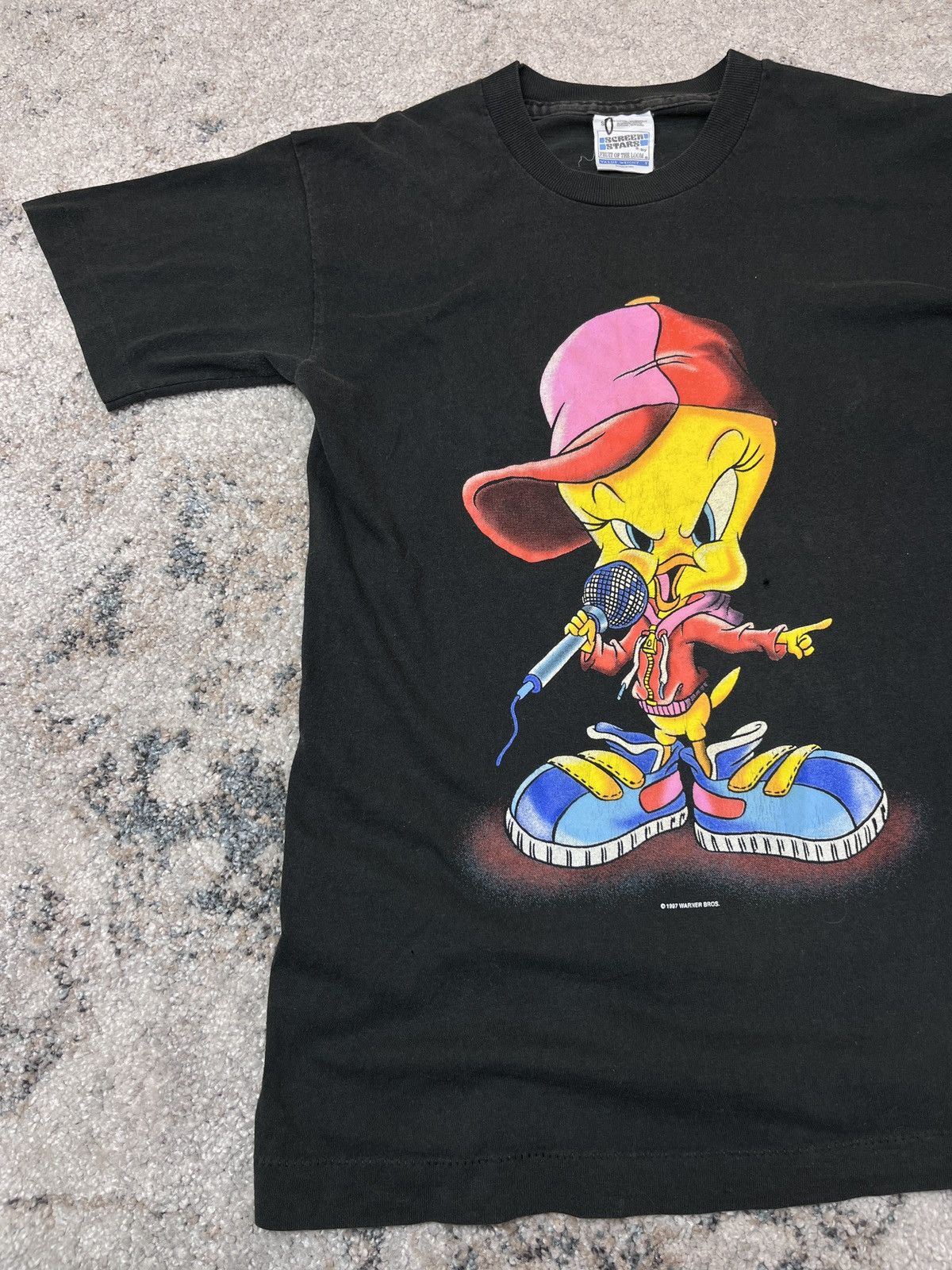 Cartoon Network 1997 TWEETY RAP "WHATS YOUR PROBLEM?" RARE FADED TEE- № 819 Size US S / EU 44-46 / 1 - 3 Thumbnail