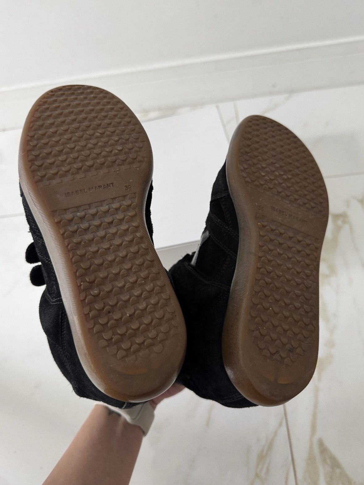 Isabel Marant Isabel Marant Bekett sneakers shoes Washed Black Suede Wedge Size US 9 / IT 39 - 7 Thumbnail