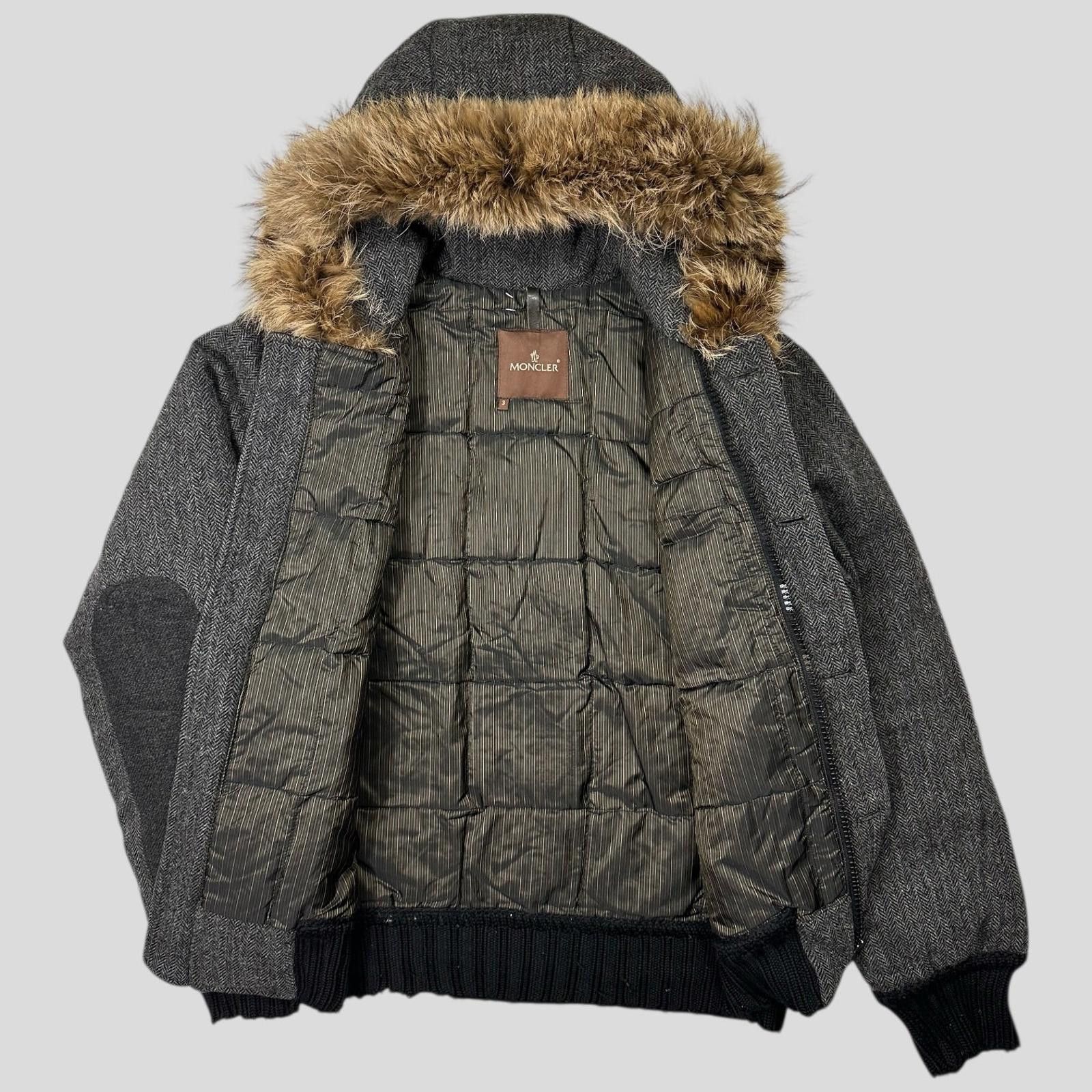 Moncler Moncler 00’s Herringbone Wool Down Detachable Fur Jacket - L Size US L / EU 52-54 / 3 - 3 Thumbnail