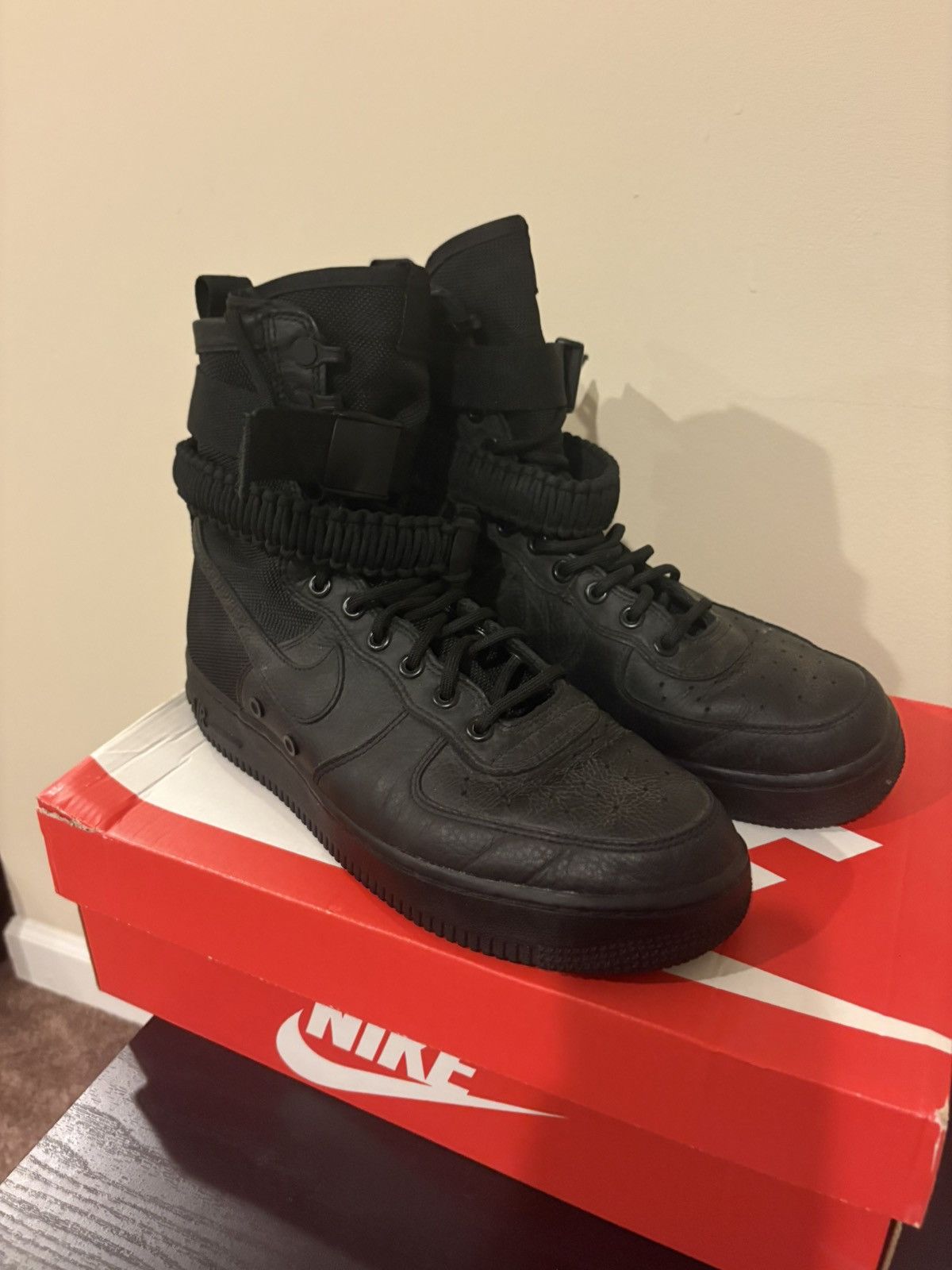 Nike NIKE SF AIR FORCE 1 ‘TRIPLE BLACK’ HIGH Size US 10 / EU 43 - 4 Thumbnail