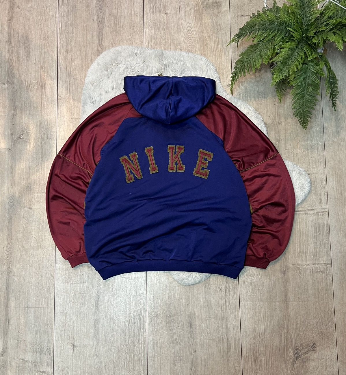 Nike × Vintage 90s Vintage Nike ZIP hoodie Big logo Rare Size US XL / EU 56 / 4 - 1 Thumbnail