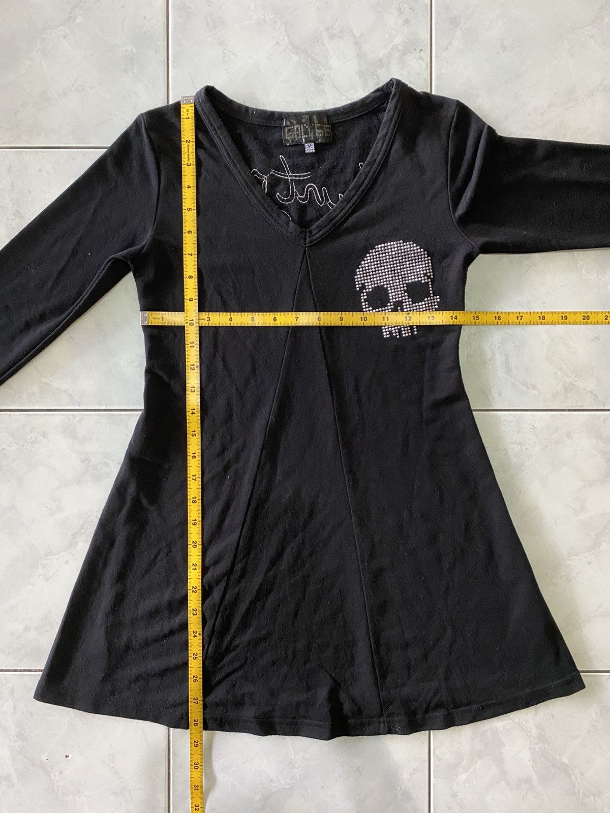 Japanese Brand Galyge Black Tunic Dress With A Skull Crossbones Rhinestone Size M / US 6-8 / IT 42-44 - 17 Thumbnail
