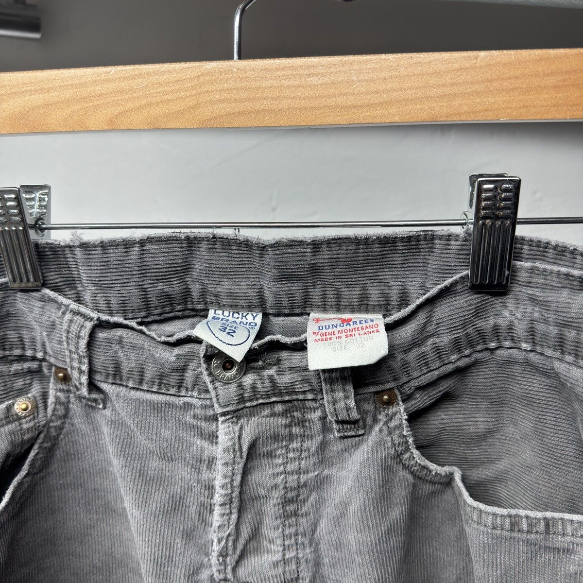 Vintage Low Rise Thrashed Faded Distressed Corduroy Pants ERD Grunge Size US 32 / EU 48 - 4 Thumbnail