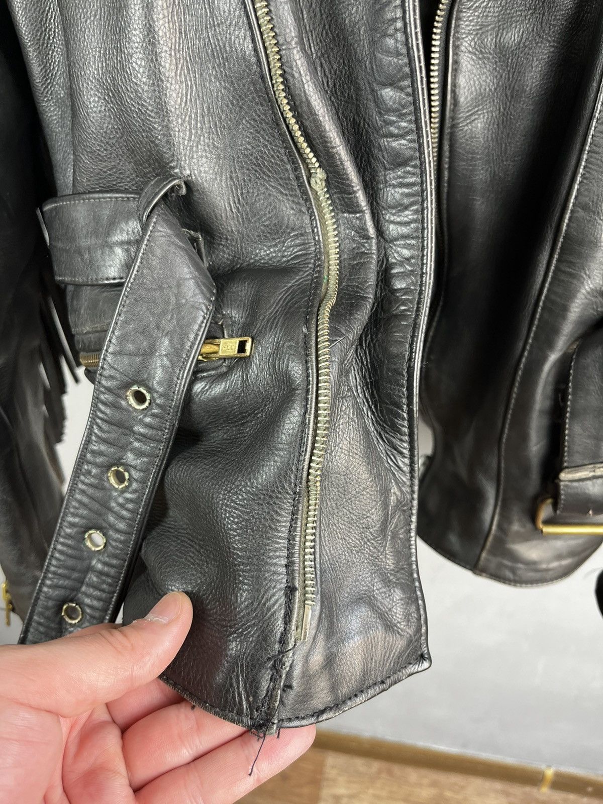 Genuine Leather × Leather × Vintage Leather Jacket vintage 90s Kurt Cobain style Size US L / EU 52-54 / 3 - 18 Thumbnail