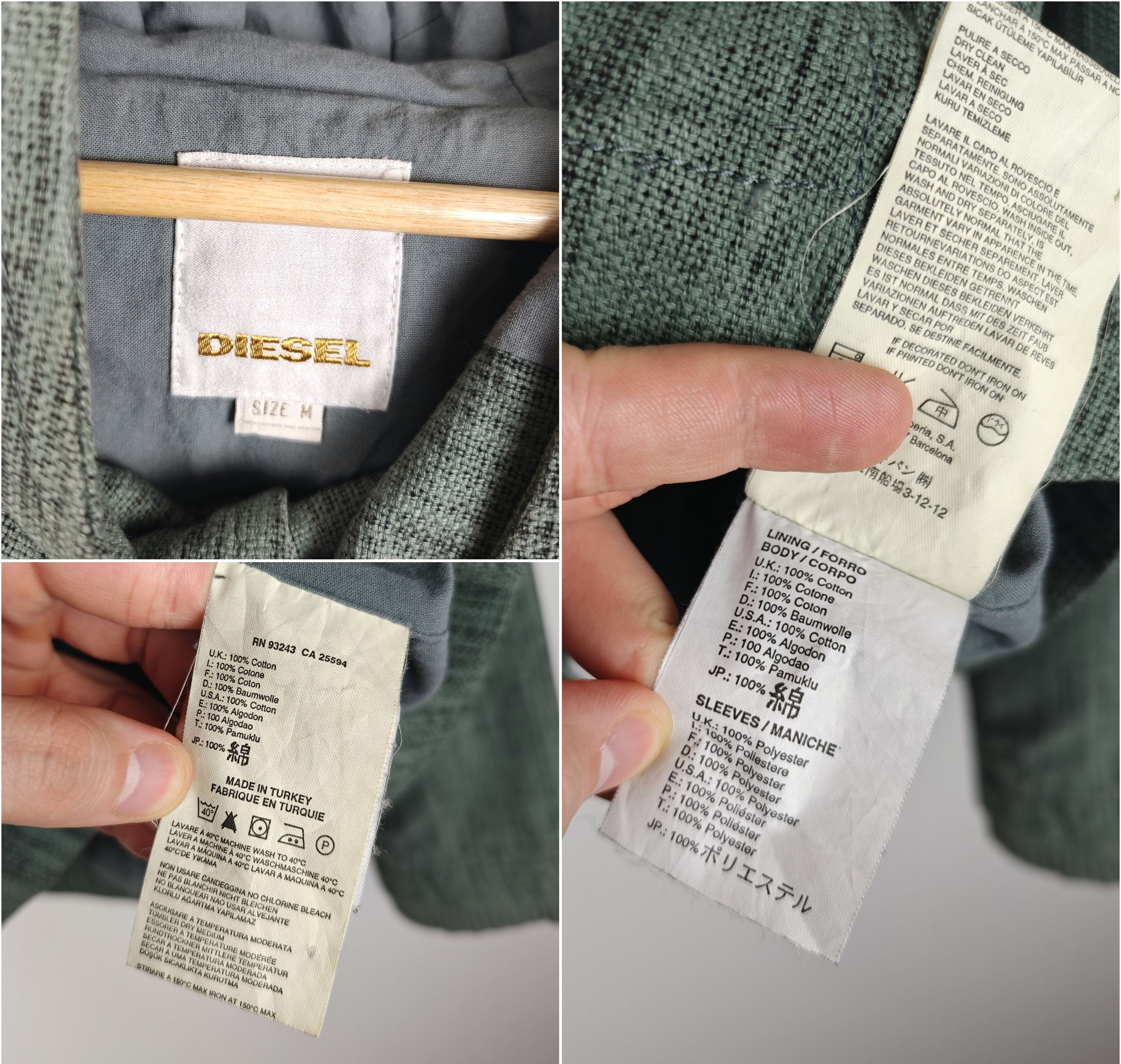 Diesel Diesel Hooded Jacket Green Design size M Size M / US 6-8 / IT 42-44 - 9 Thumbnail