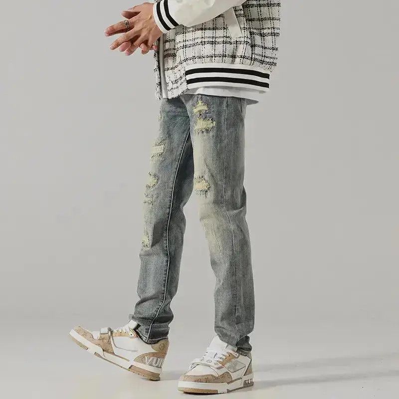 Japanese Brand Retro washed slim fit straight leg jeans Size US 32 / EU 48 - 4 Thumbnail