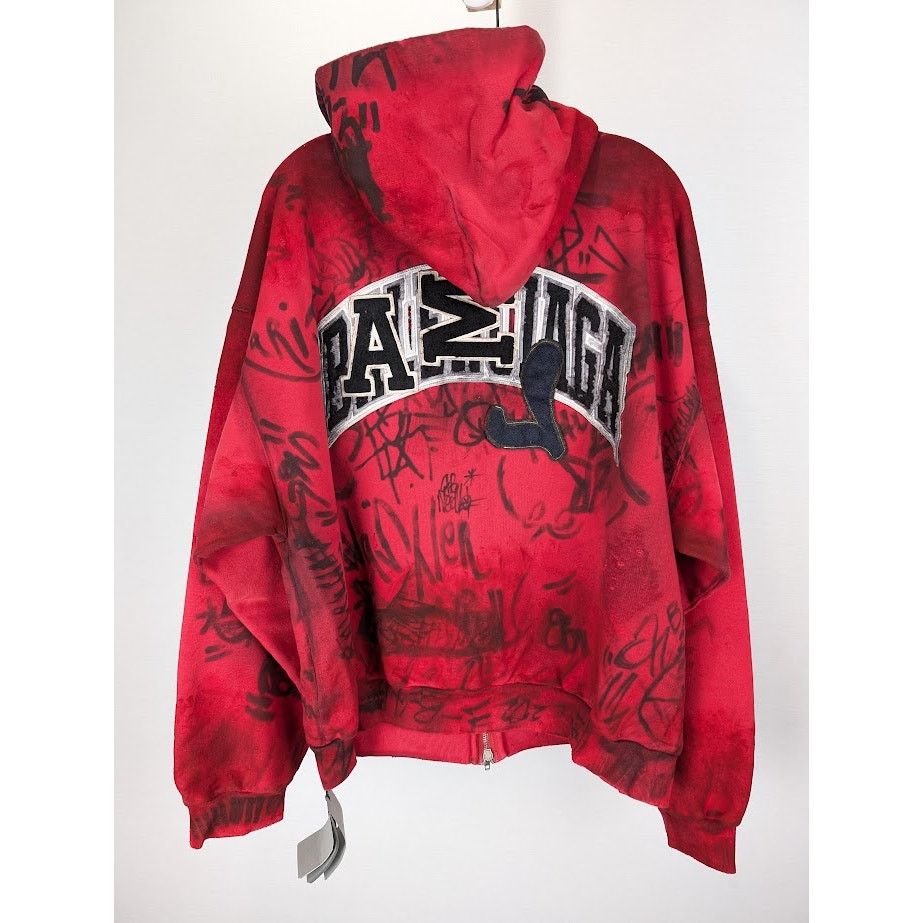 Balenciaga o1rshd1 Skater Zip Hoodie in Red Size US S / EU 44-46 / 1 - 10 Thumbnail