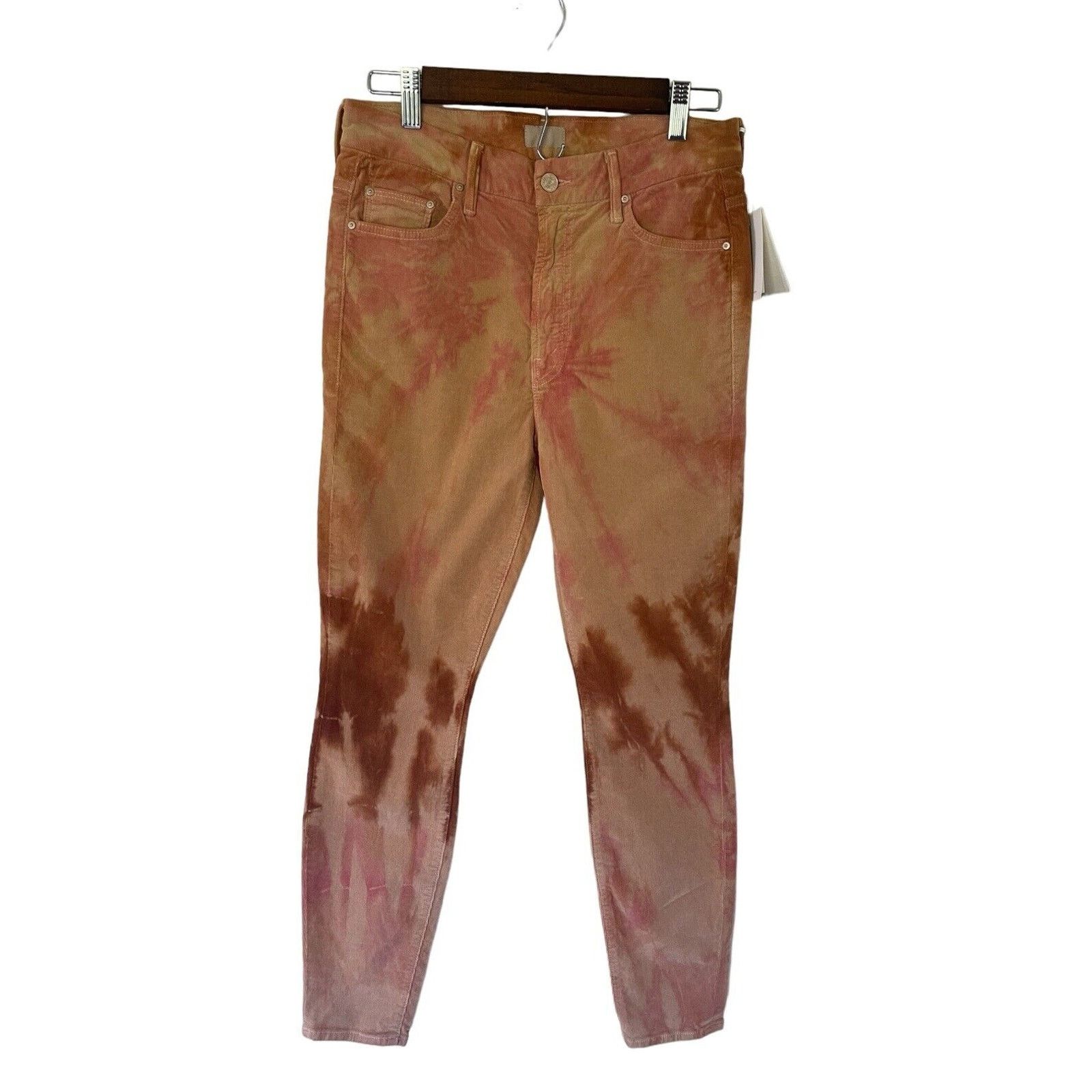 MOTHER Mother Looker Corduroy Skinny Pants Orange Tie Dye Size 28 Size 28" / US 6 / IT 42 - 4 Thumbnail