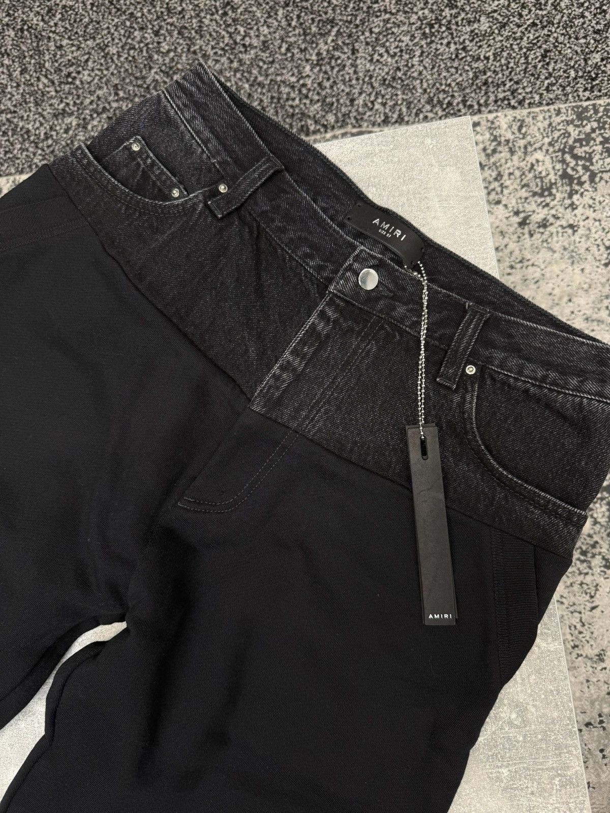 Amiri Hybrid Sweatpants Satin Black. BNWT. Size W27 Size 27" / US 4 / IT 40 - 4 Thumbnail
