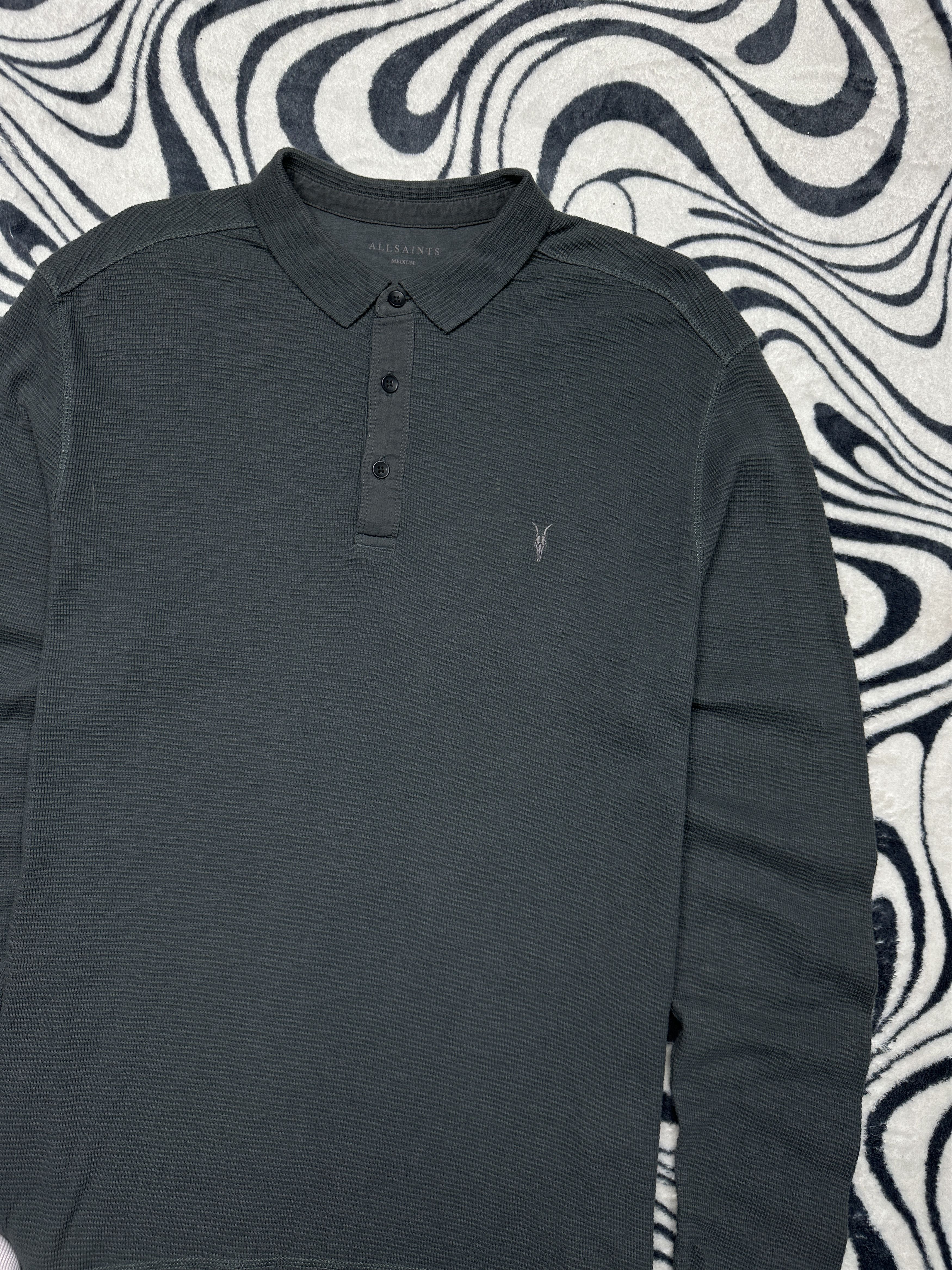 Allsaints Allsaints Mens Clash Long Sleeve Polo Shirt Size US M / EU 48-50 / 2 - 2 Thumbnail