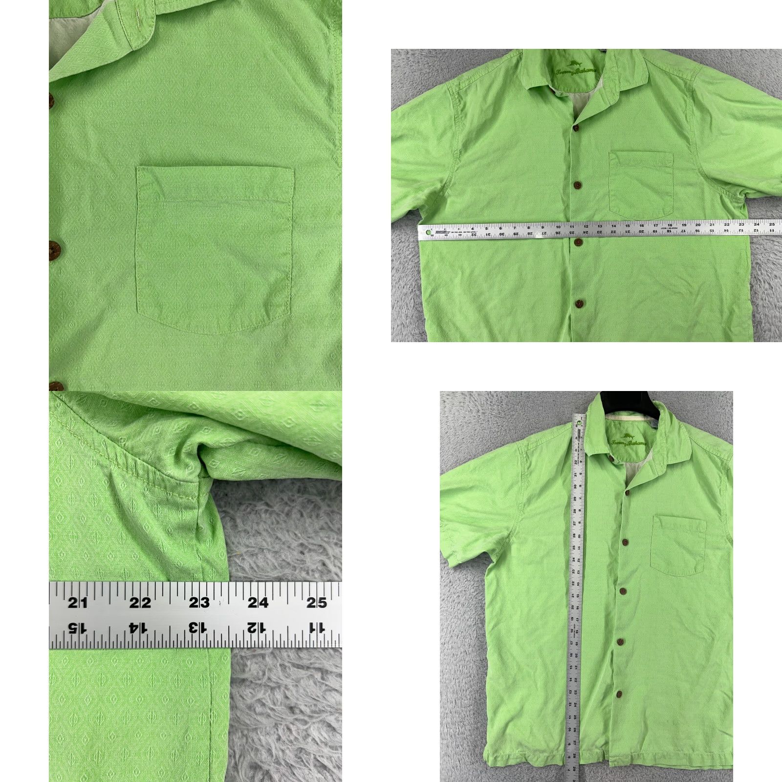 Tommy Bahama Tommy Bahama Shirt Men Large Green Button-Up Diamond Hawaiian Pocket Vacation Shirt Size US L / EU 52-54 / 3 - 8 Thumbnail