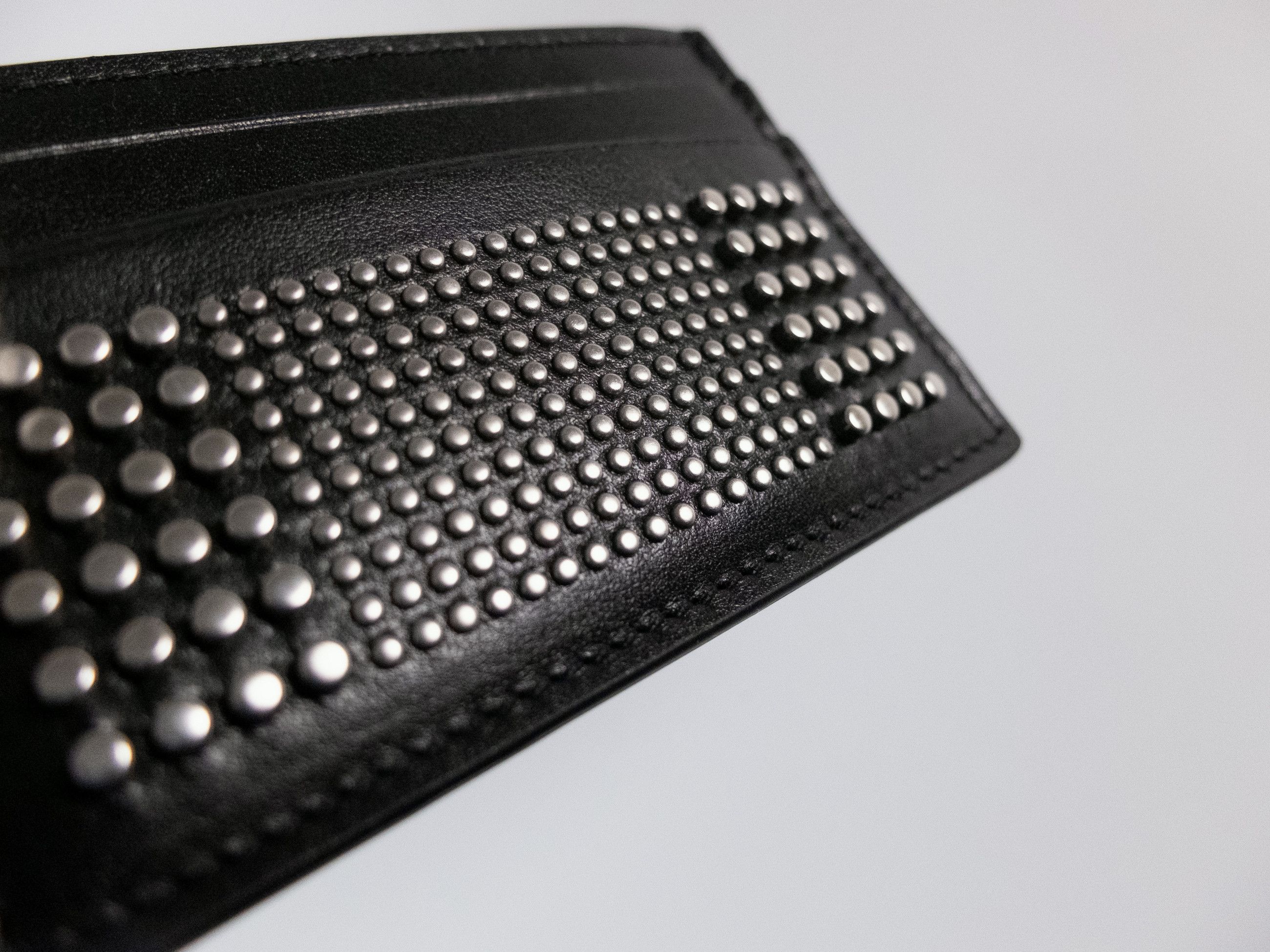 Alexander McQueen ALEXANDER MCQUEEN black leather studded card holder q Size ONE SIZE - 3 Thumbnail