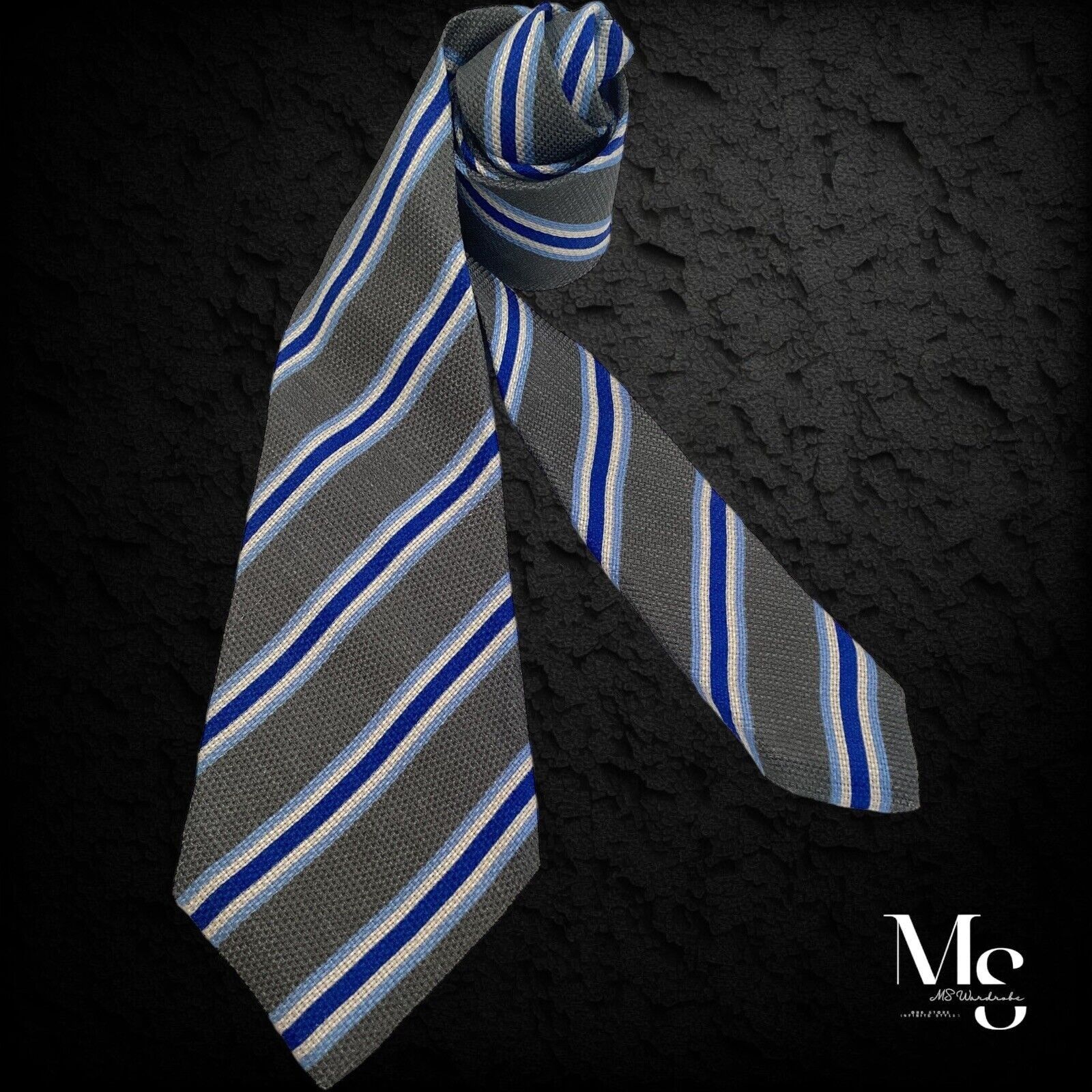 Kiton KITON NAPOLI 7Fold Green With Blue Stripe Silk Blend Tie Size ONE SIZE - 1 Thumbnail