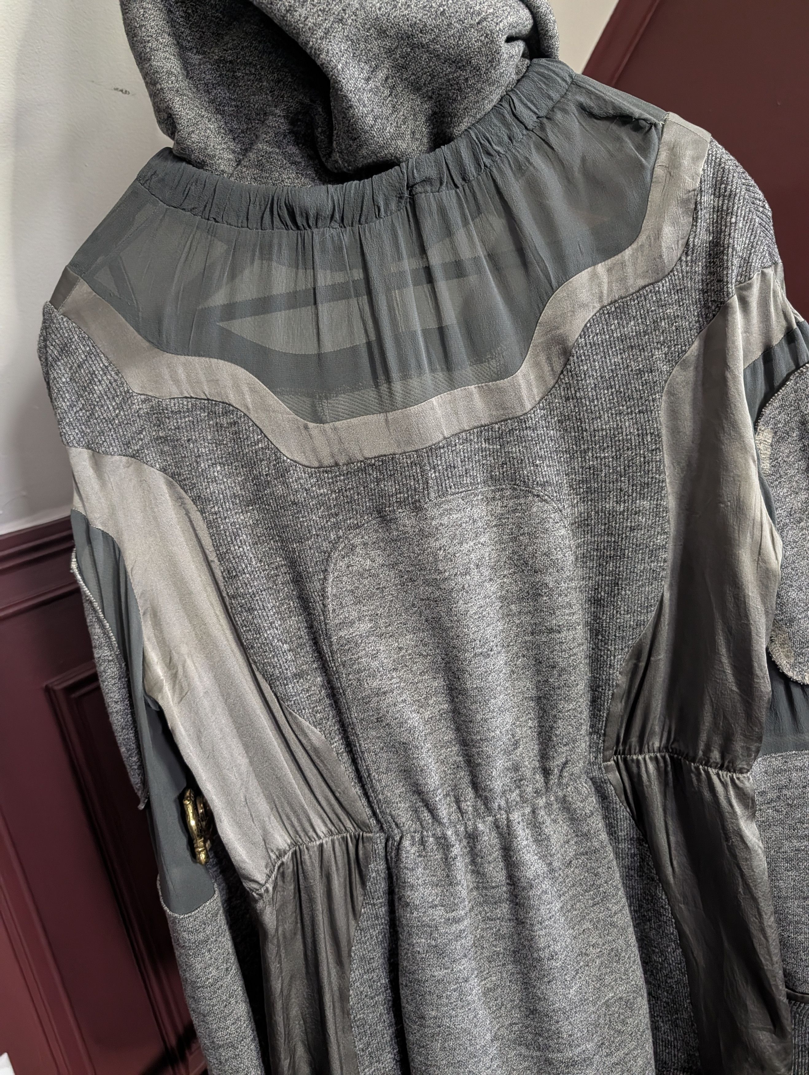 Undercover RARE Vtg silk insert cotton terry cinched waist hoodie Size M / US 6-8 / IT 42-44 - 10 Thumbnail
