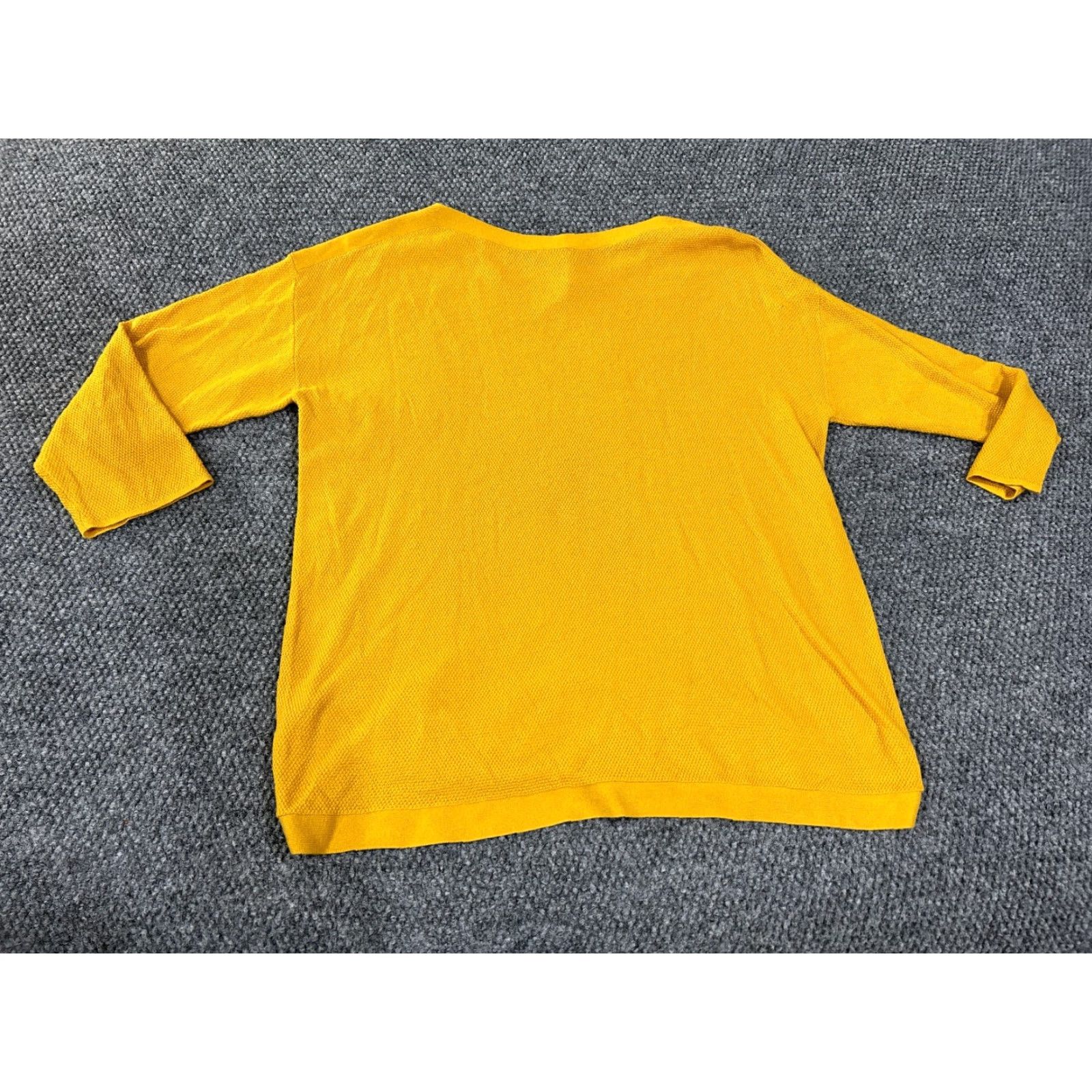 Talbots Talbots Sweater Womens L Yellow Knit Button Shoulder Long Sleeve Pullover Crew Neck Size L / US 10 / IT 46 - 6 Thumbnail