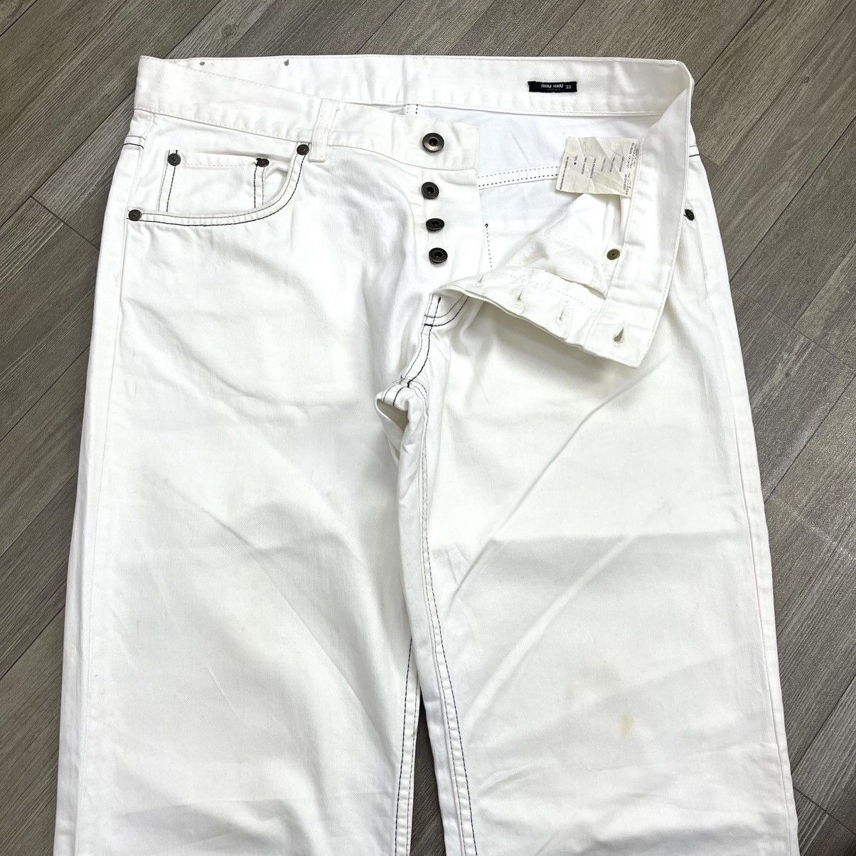 Miu Miu Vintage Miu Miu Prada Luxury White Denim Jeans Size US 34 / EU 50 - 3 Thumbnail