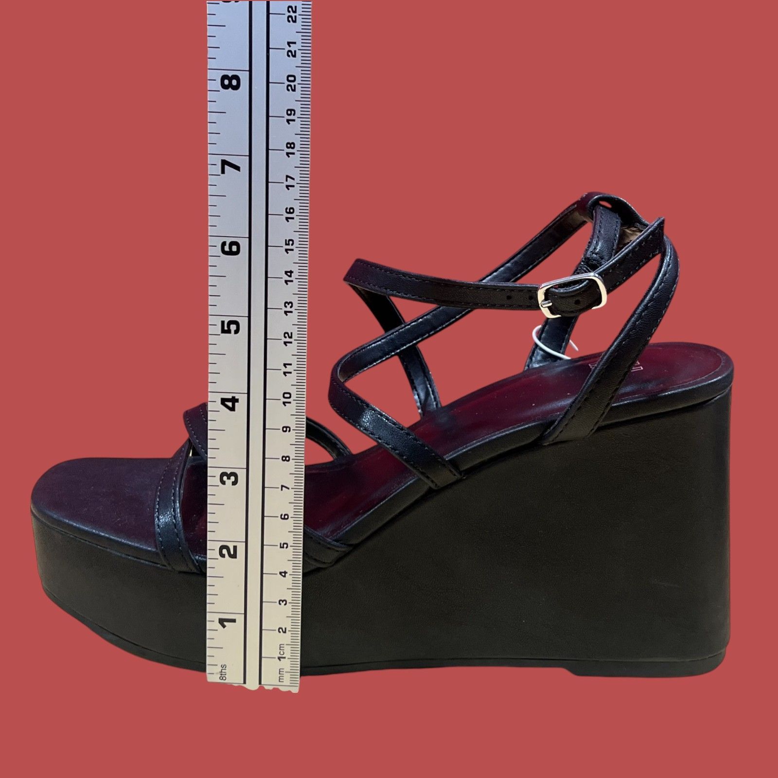 Other WildFable-Womens Ronnie Strappy Platform Wedge Heels With Me Size US 9.5 / IT 39.5 - 5 Thumbnail