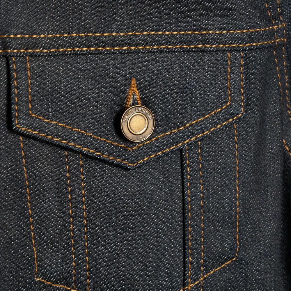 Saint Laurent Paris o1s1wg111224 Fitted Denim Jacket in Blue Size US L / EU 52-54 / 3 - 6 Thumbnail