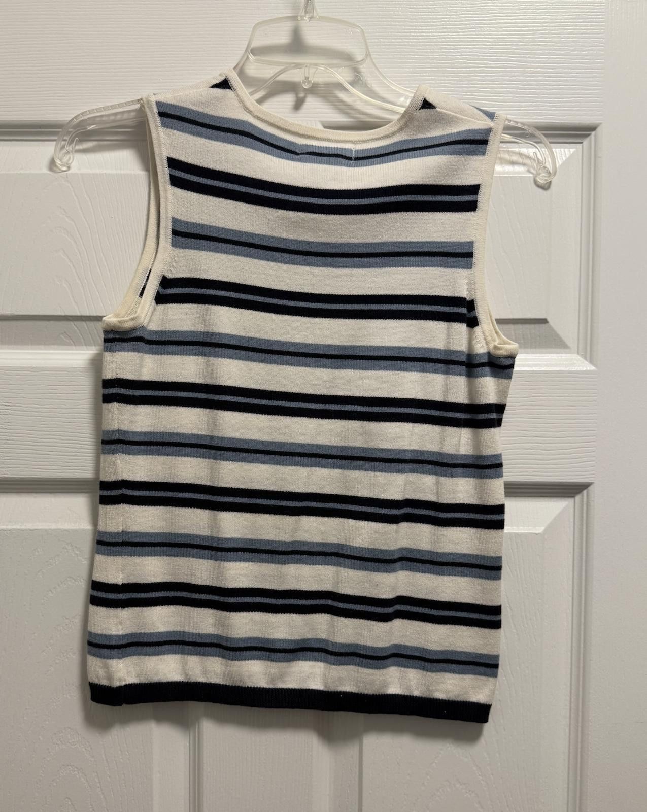 Banana Republic Banana Republic XS Striped Knit Tank Top Navy Blue White Size XS / US 0-2 / IT 36-38 - 3 Thumbnail