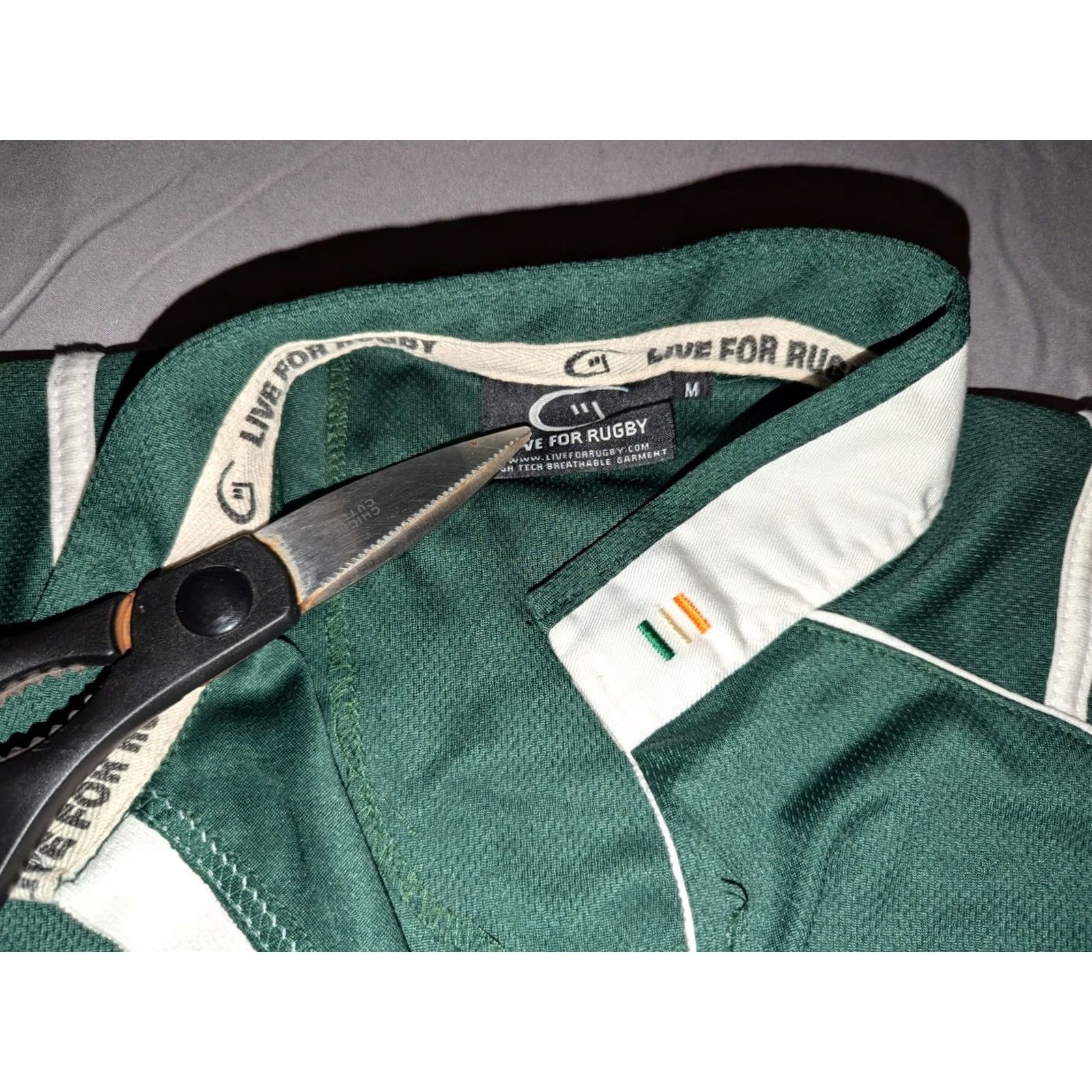 Vintage Live For Rugby Malham Ireland Shirt Men's M Green 100% Breathable Polyester Short Sleeve Crew Neck Size US M / EU 48-50 / 2 - 2 Thumbnail