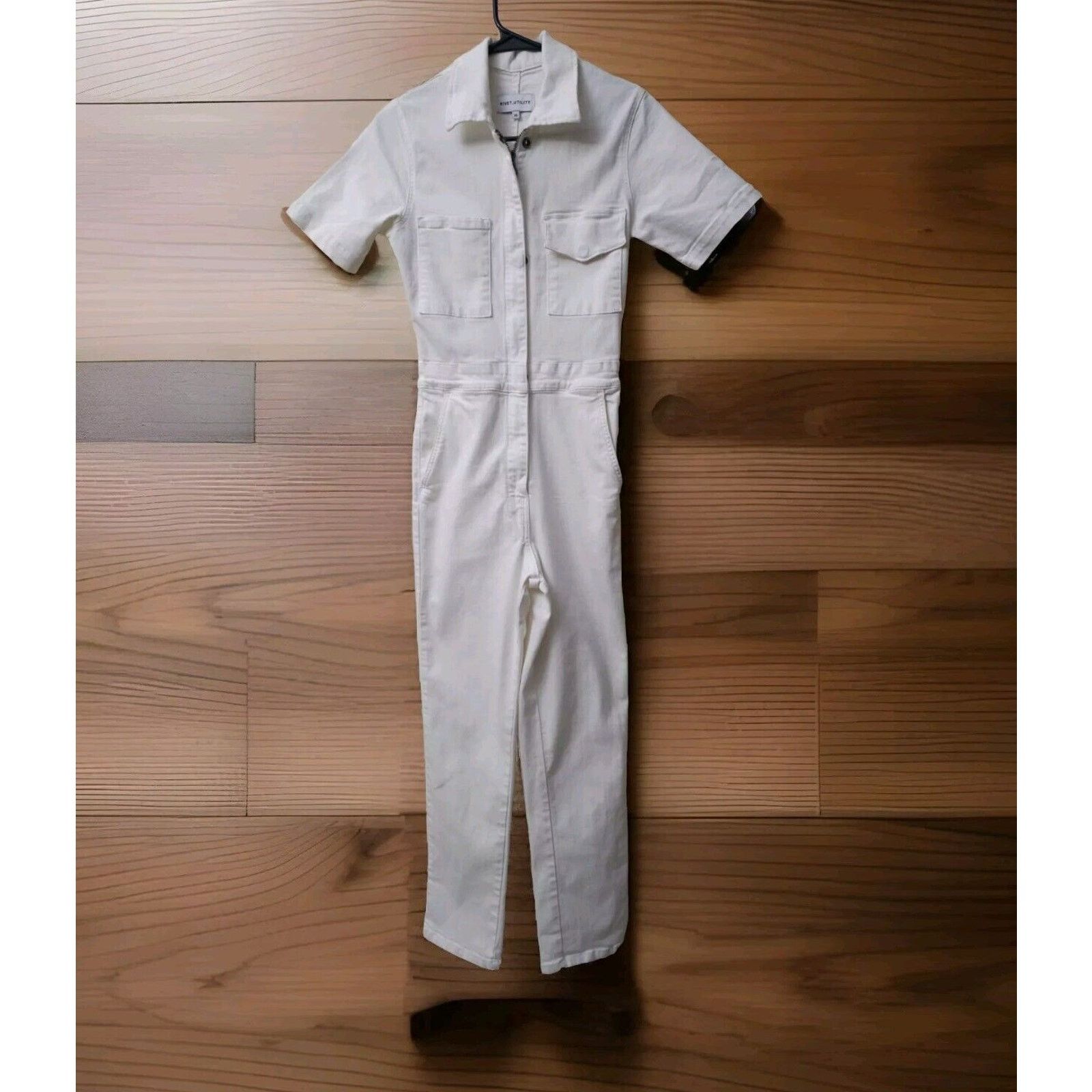 Other Rivet Utility Front Zip Worker White Jumpsuit $485 Size XS Size 26" / US 2 / IT 38 - 3 Thumbnail