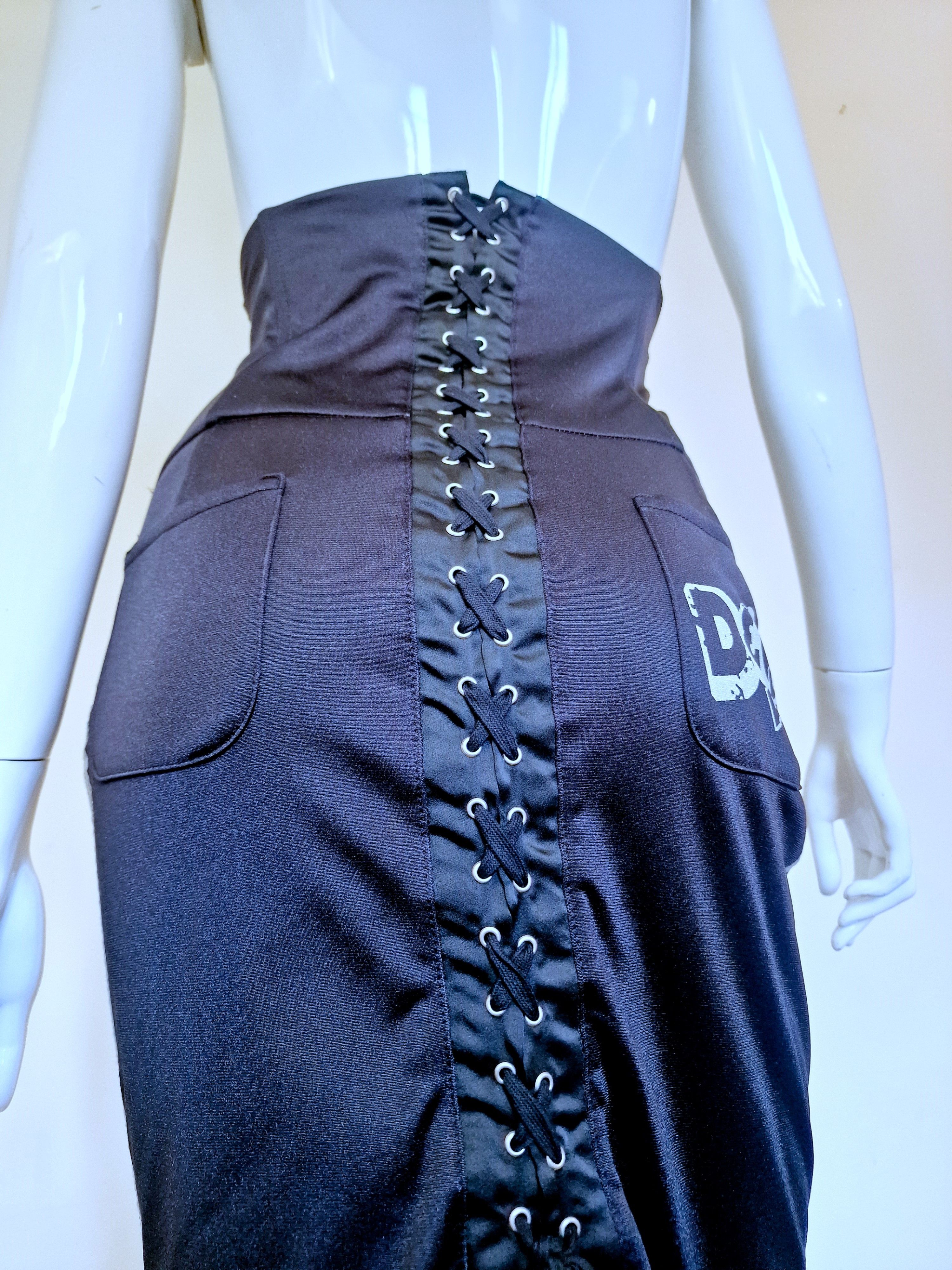 Jean Paul Gaultier D&G Dolce and Gabbana Radio Corset Lace Up High Waist Skirt Size 27" / US 4 / IT 40 - 7 Thumbnail