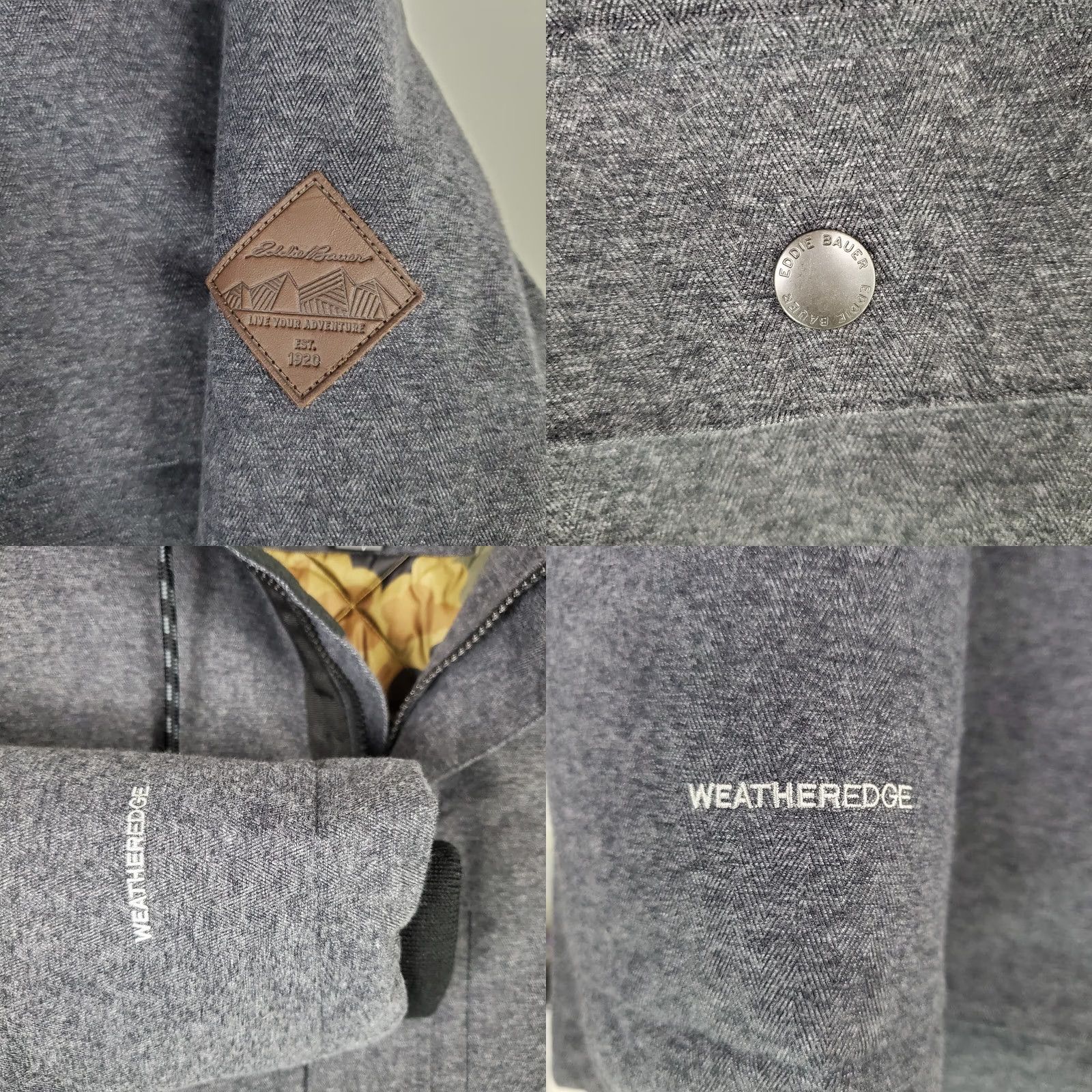 Eddie Bauer EDDIE BAUER WeatherEdge Jacket Mens L Down 650 Hooded Windproof Waterproof Herringbone Gray Size US L / EU 52-54 / 3 - 9 Thumbnail