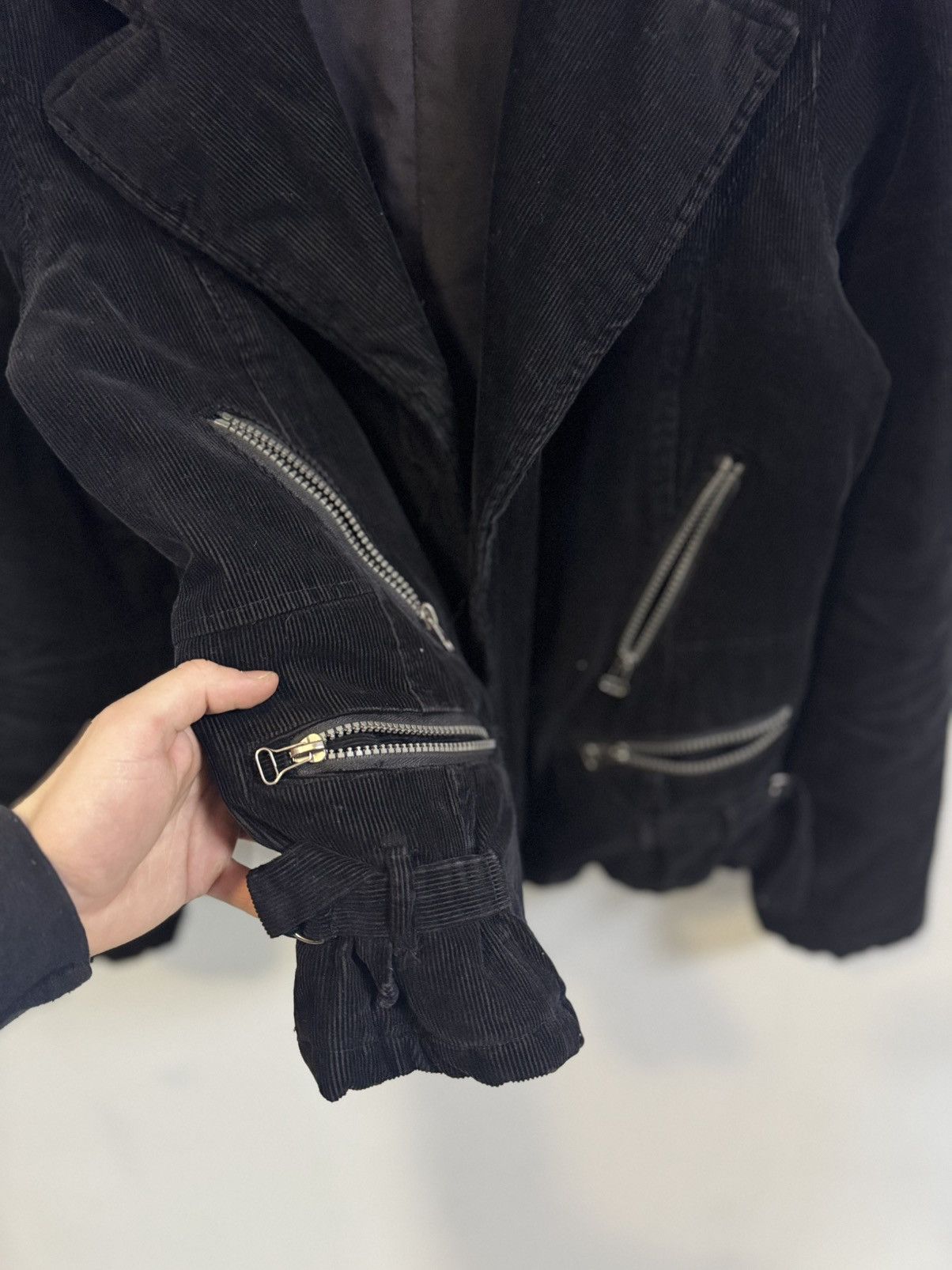 Other Vintage Y2K Archive Cropped Denim Velvet Bomber Jacket Size S / US 4 / IT 40 - 5 Thumbnail