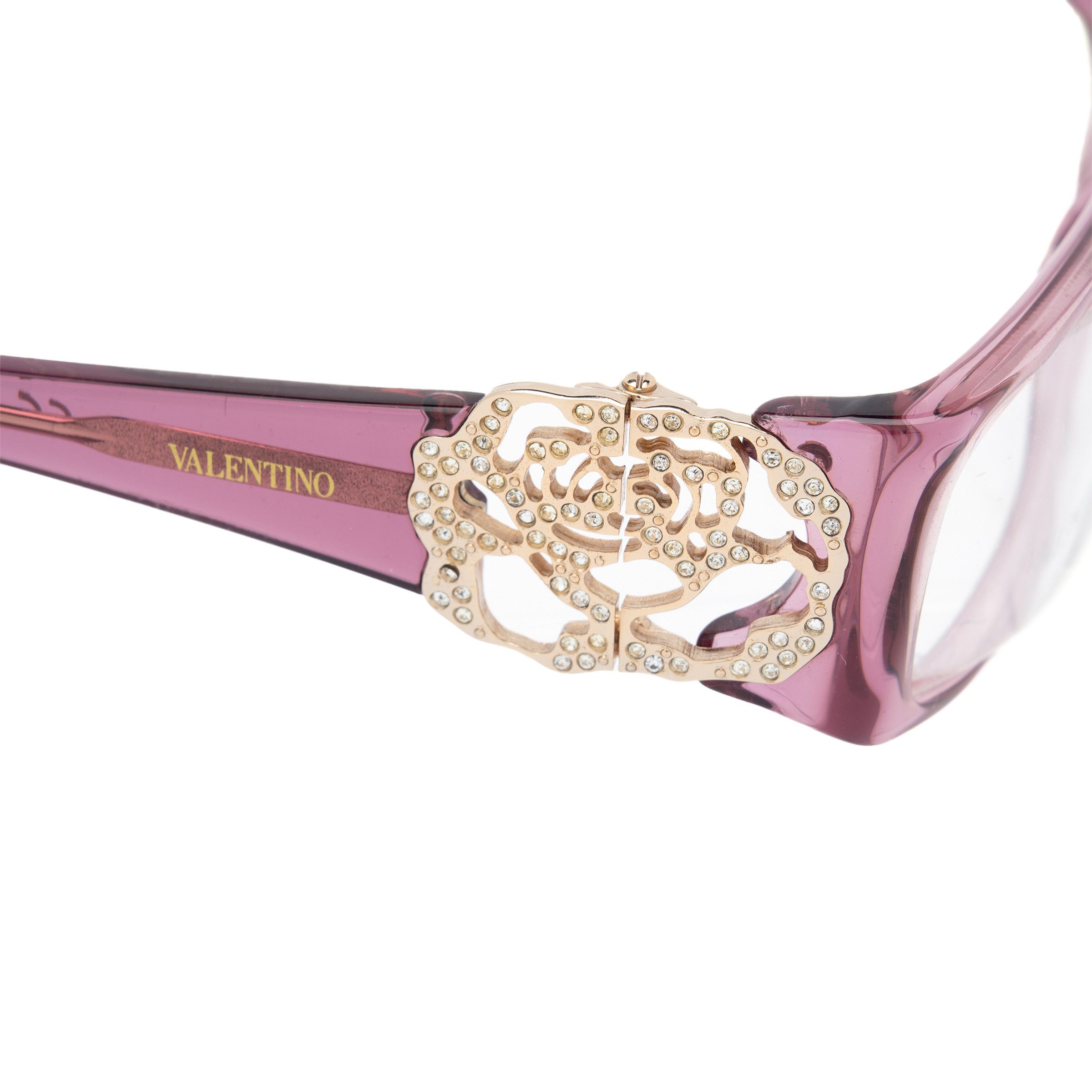 Valentino Valentino '00s Violet Rose with Gems Glasses Size ONE SIZE - 4 Thumbnail