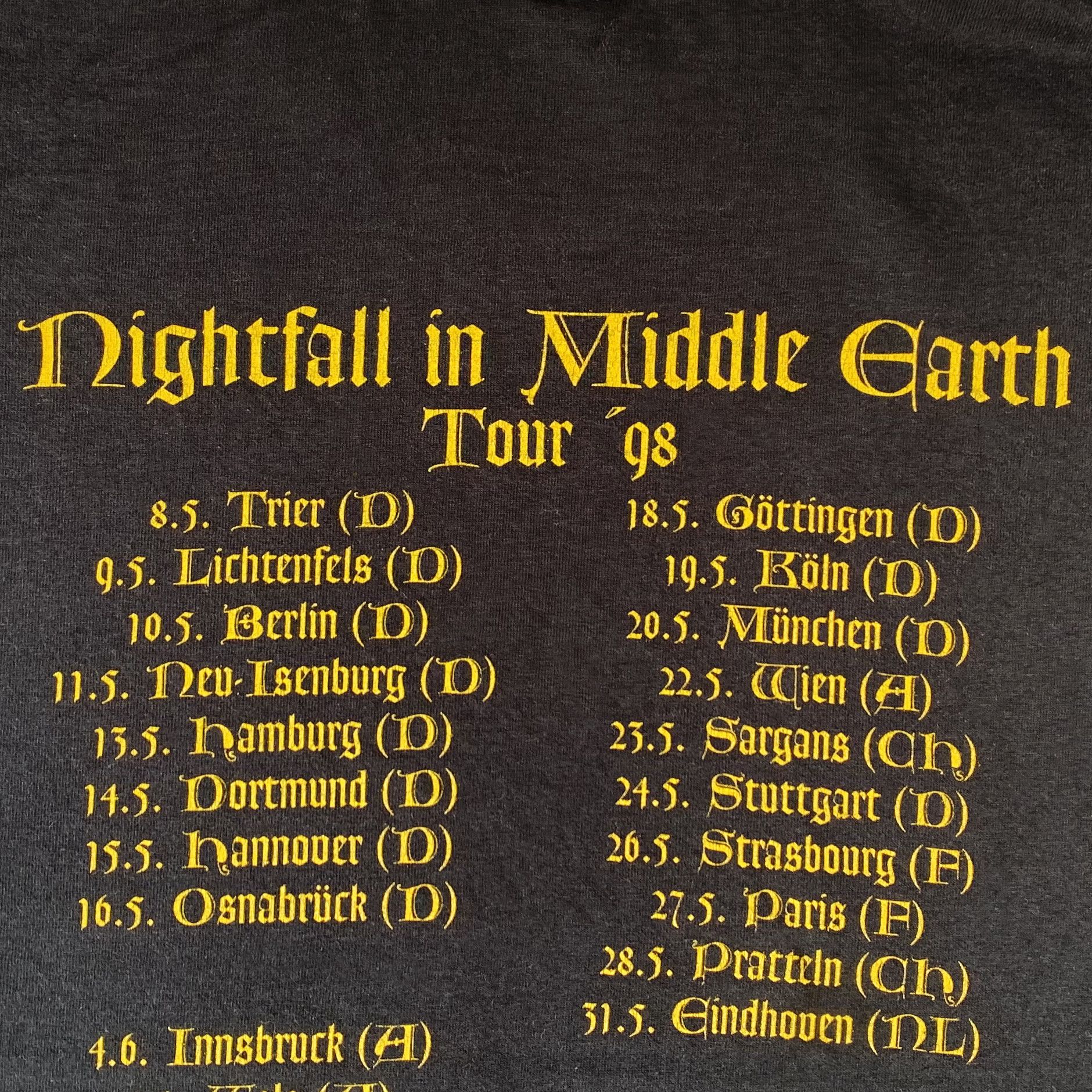 Band Tees 1998 BLIND GUARDIAN t shirt Nightfall in Middle Earth Tour Size US XL / EU 56 / 4 - 9 Thumbnail