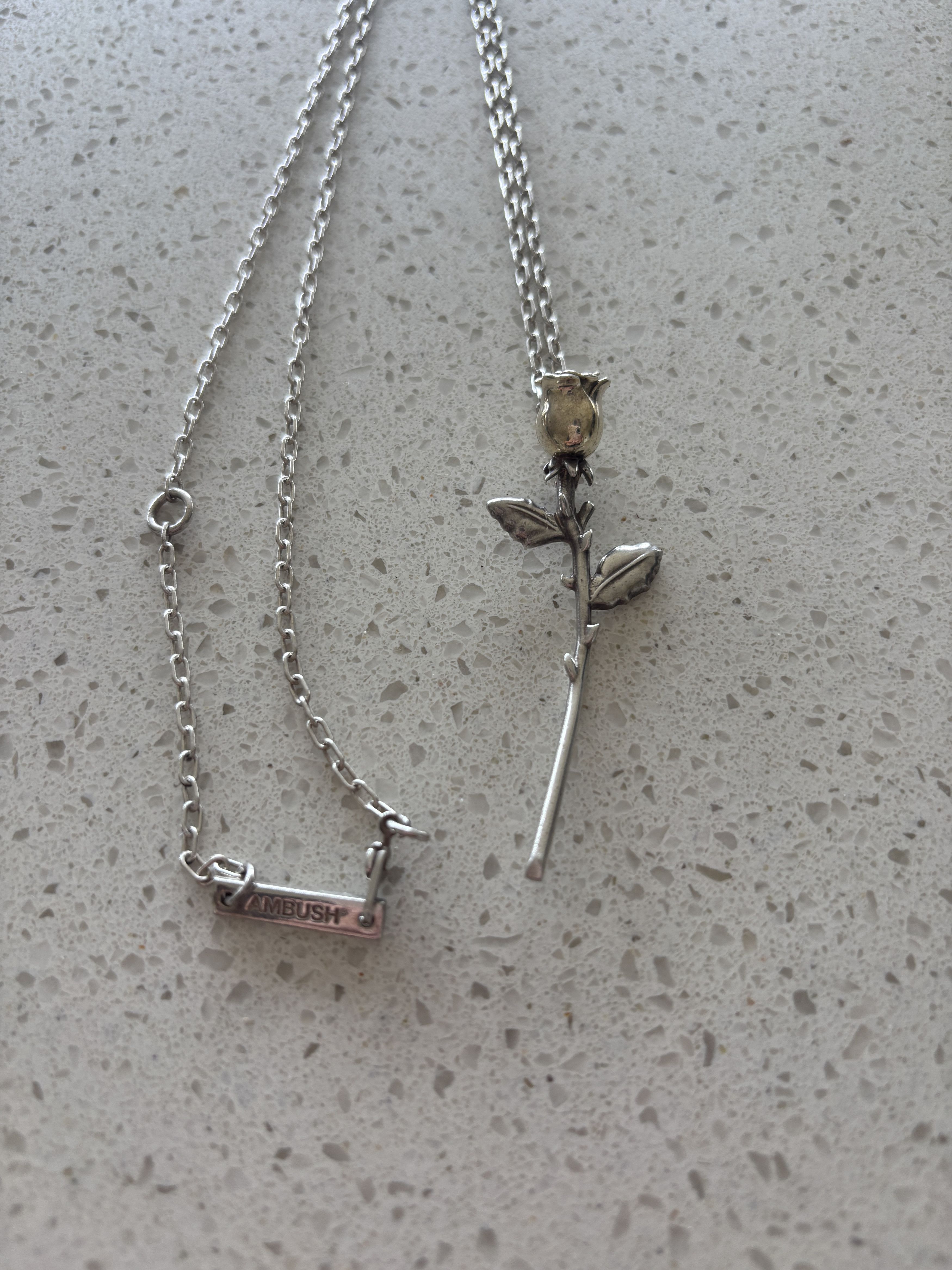 Silver Rose Necklace