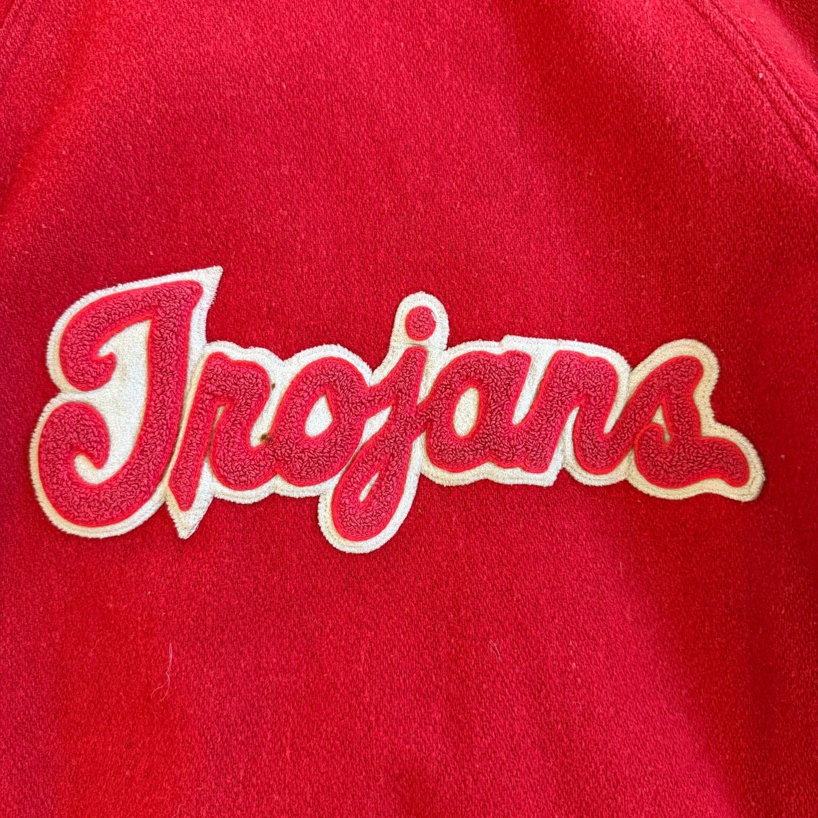 RRL Ralph Lauren Vintage 1960's Trojans Varsity Wool Jacket Red Size US M / EU 48-50 / 2 - 5 Thumbnail