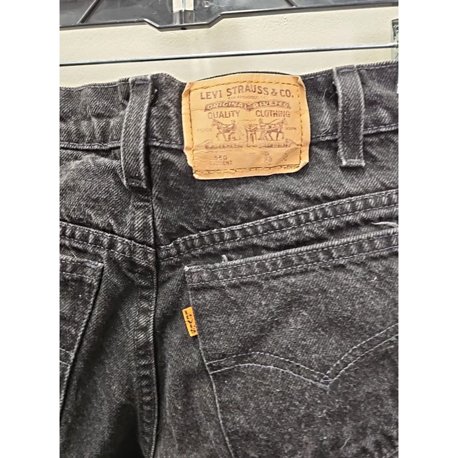 Levi's VINTAGE Levi's 550 Jeans Black Denim 28x32 USA Zipper Fly Straight Leg 27x31.5 Distressed Unisex Adults Mens Womens Levi's 500 Series Size US 28 / EU 44 - 5 Thumbnail