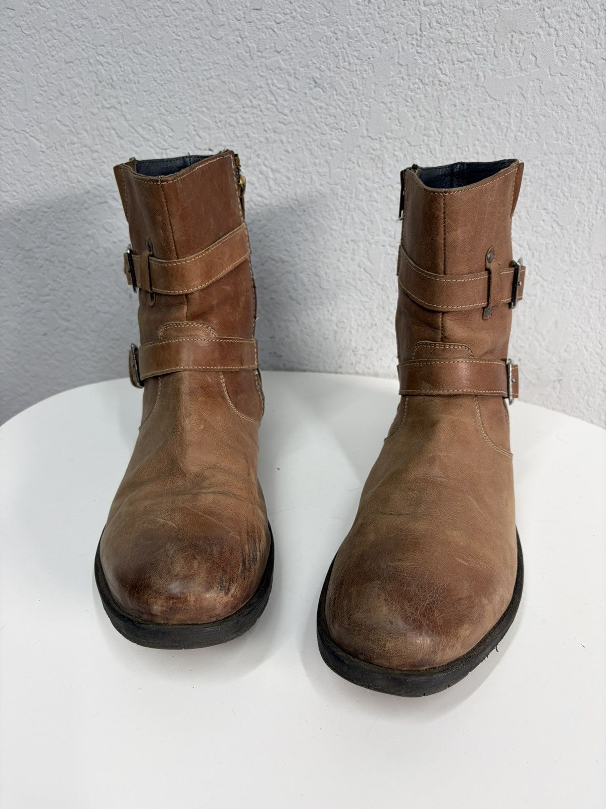 Hedi Slimane VTG Brown Leather Buckle Boots Carol Christian Poell Style Size US 11 / EU 44 - 9 Thumbnail