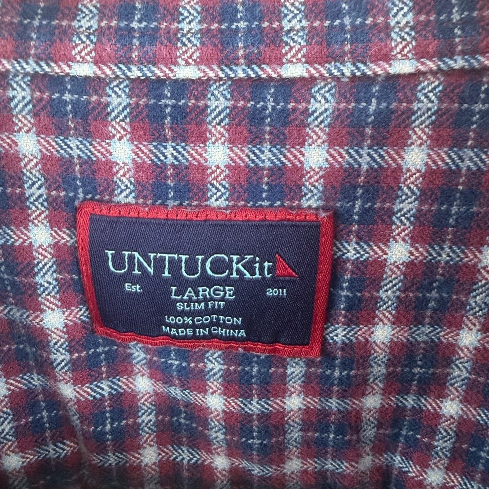 UNTUCKit Untuckit Tesoro slim fit plaid cotton flannel button up Size US L / EU 52-54 / 3 - 2 Thumbnail
