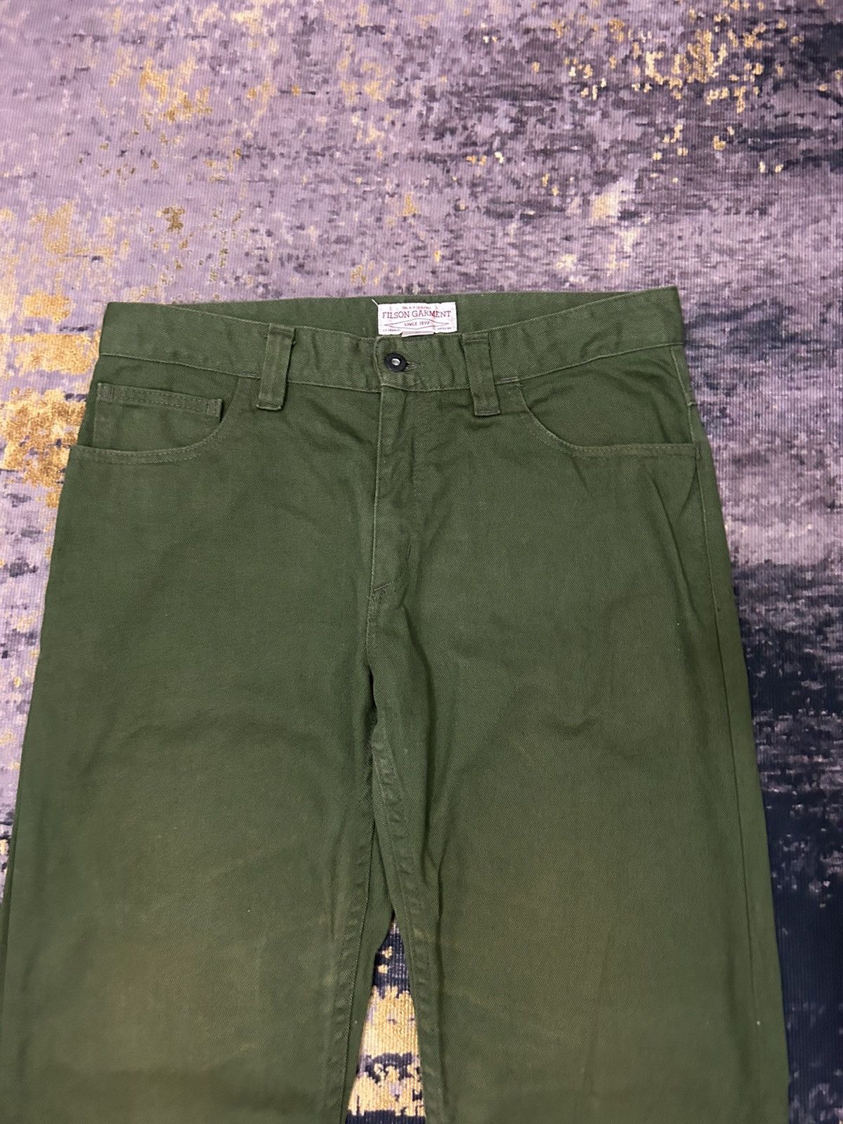 Filson Filson Army Green Sun Faded Pants Size US 33 - 6 Thumbnail