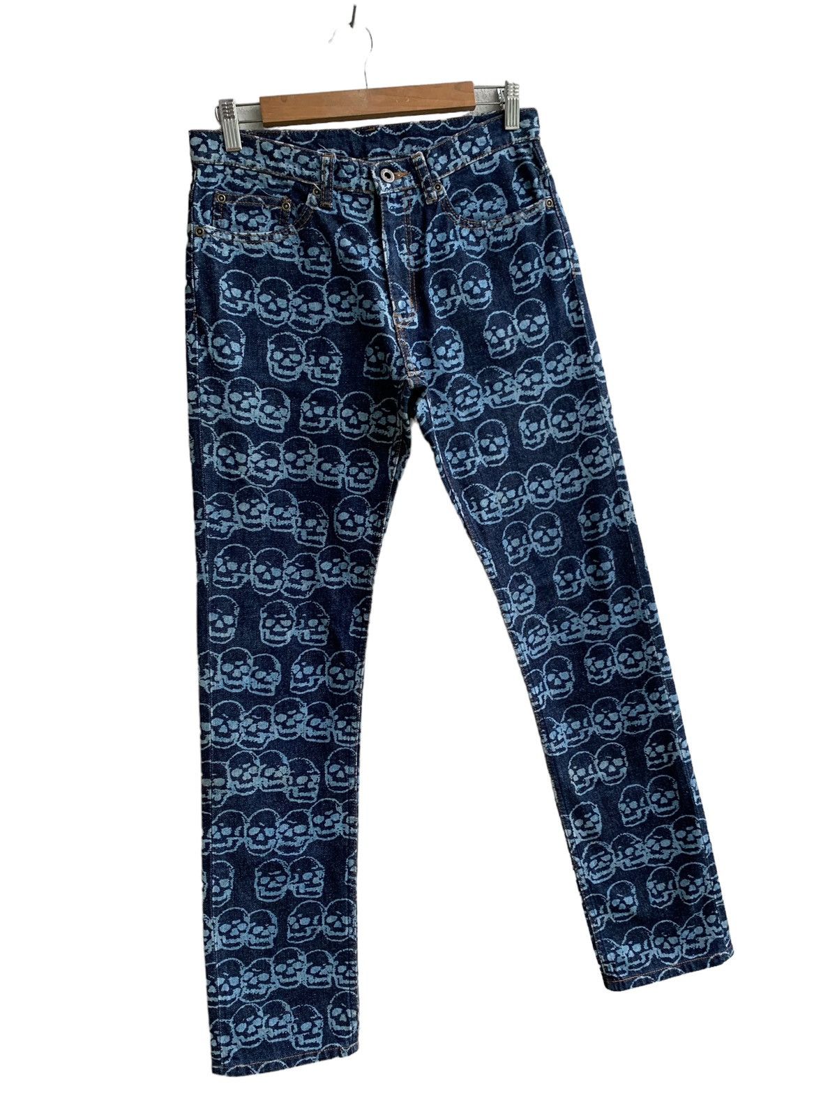 image of Designer Collection x Hysteric Glamour 90's Vintage Hysteric Glamour Skull Head Over Printed in Blu