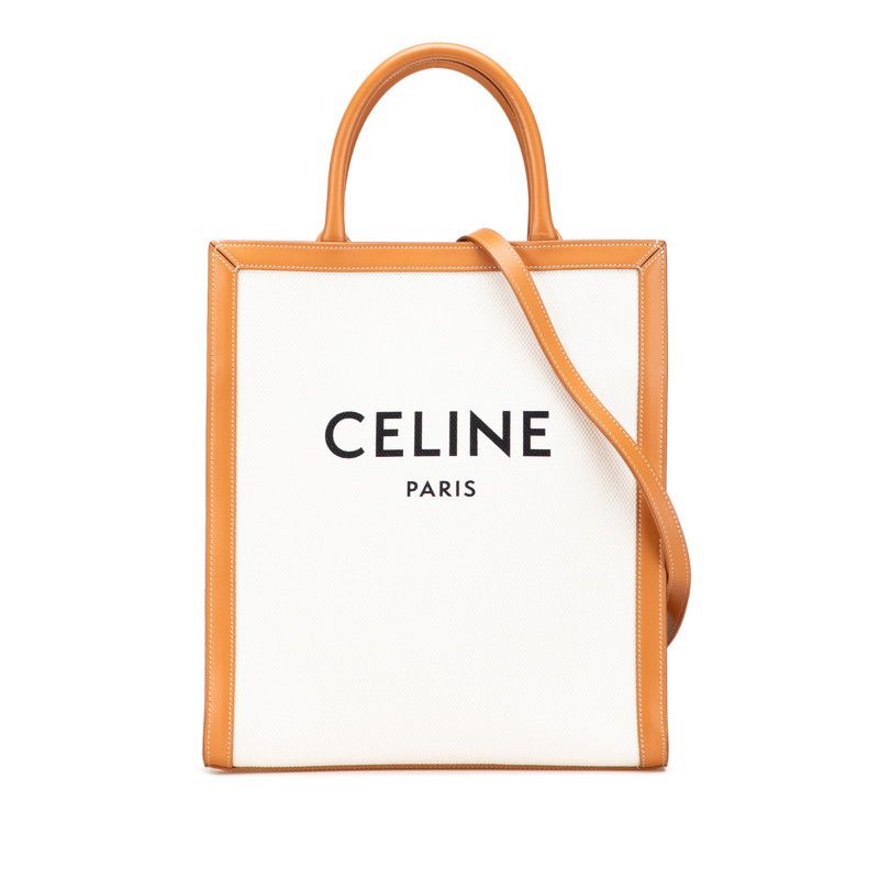 Celine Celine Vertical Cabas Small Canvas Leather 2way Bag Canvas Shoulder Bag DUTY FREE for USA