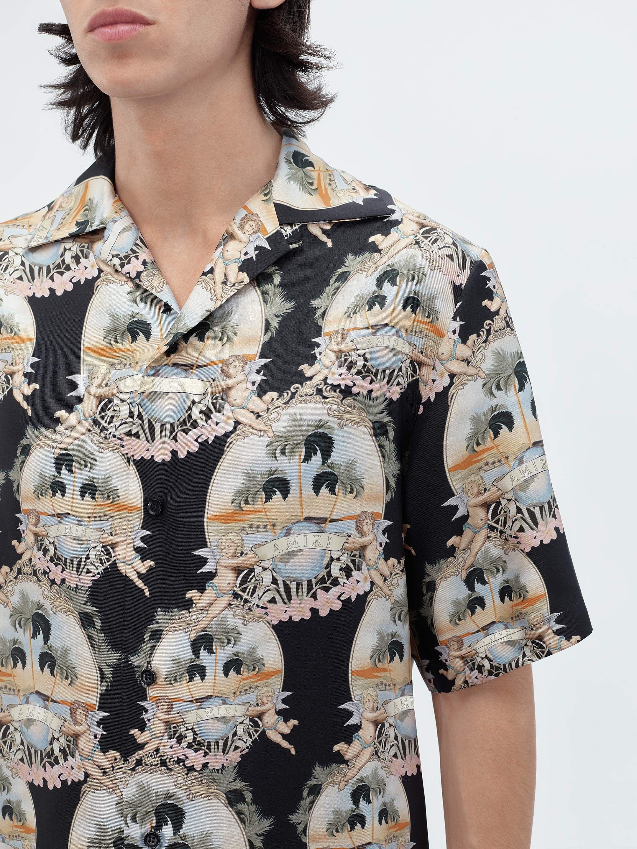 Amiri o1orln1025 Allover Palm Bowling Shirt in Multicolor Size US XL / EU 56 / 4 - 5 Thumbnail