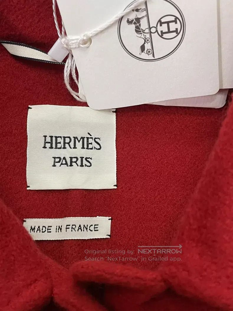 Hermes Hermes Red Collar Tie Cashmere Coat Size XS / US 0-2 / IT 36-38 - 4 Thumbnail