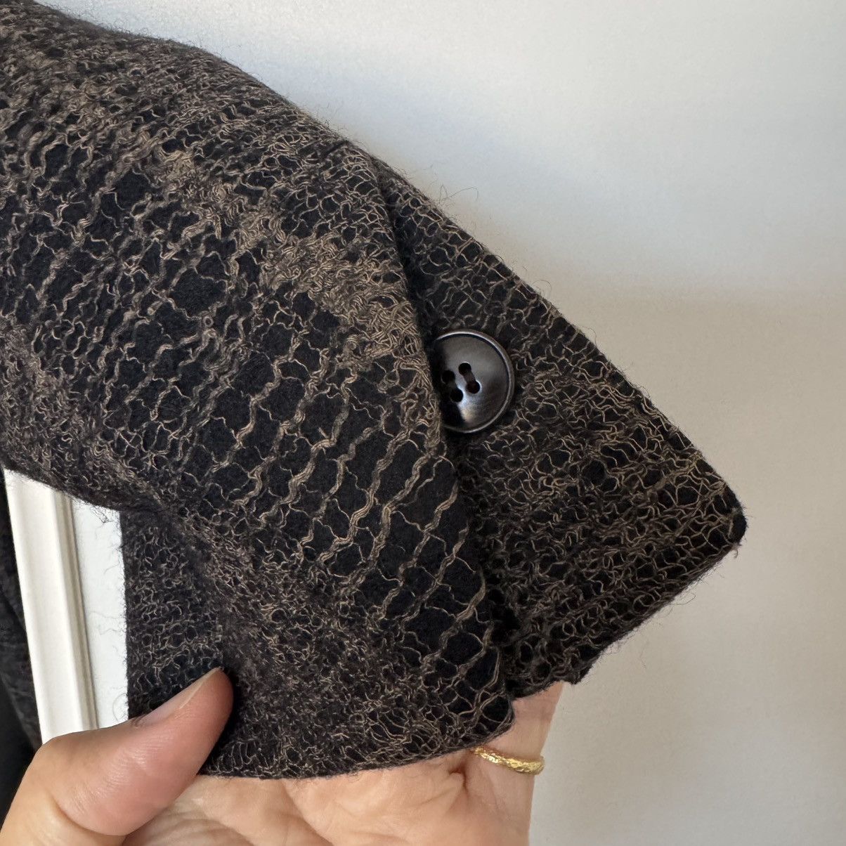 Deepti Deepti Black Wool Membrane Sleeve Long Jacket – Size 48 Size US M / EU 48-50 / 2 - 10 Thumbnail