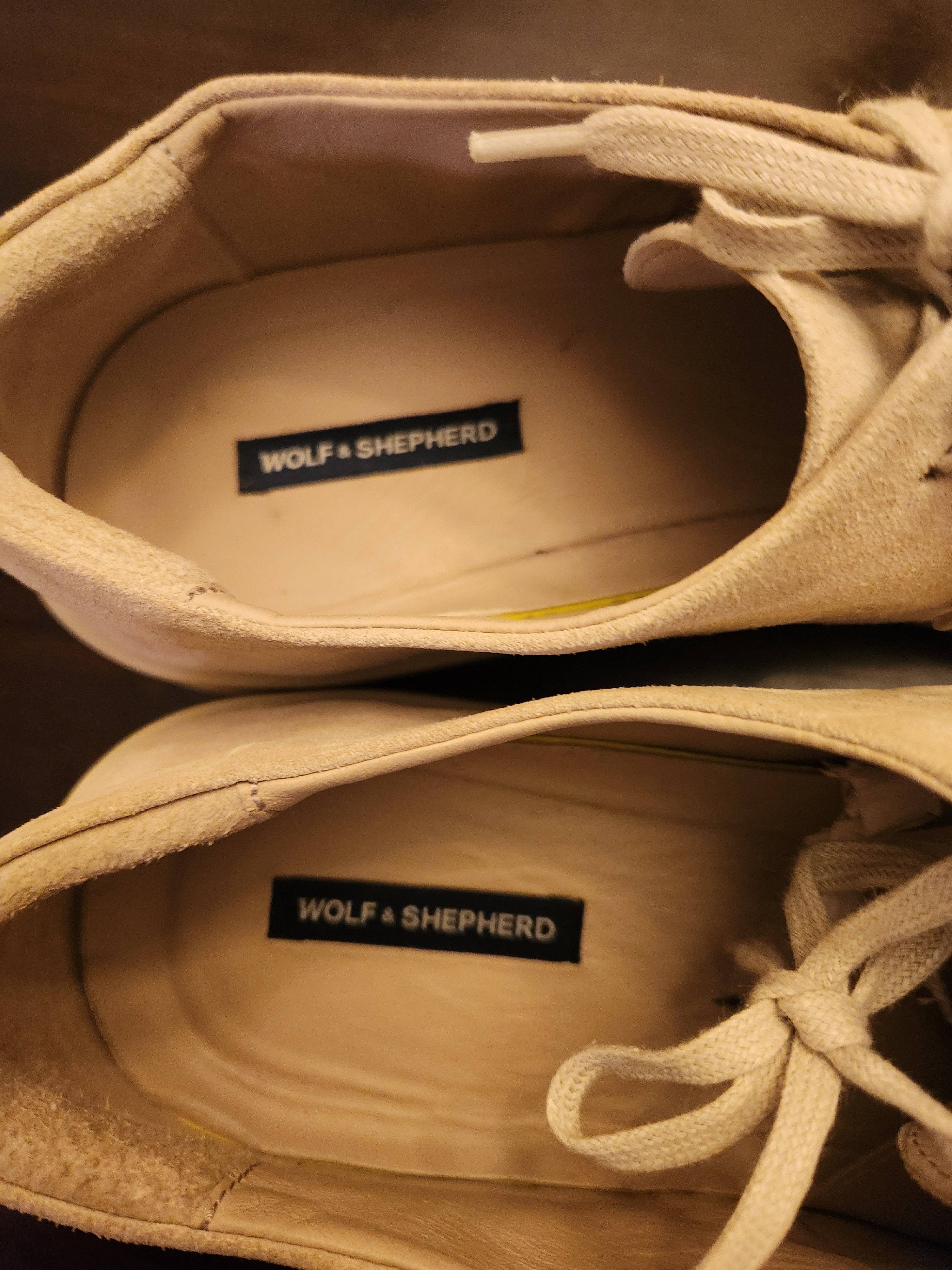 Wolf & Shepherd Men's Beige Lace-up Sneakers Size US 12 / EU 45 - 5 Thumbnail