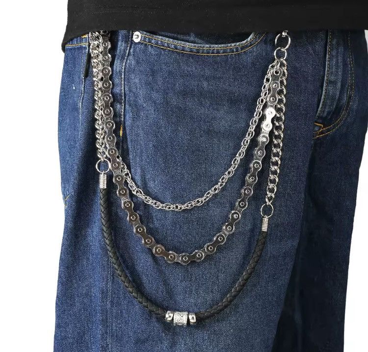 Vintage KeyChain Jean Biker Wallet Belts Chain Skull Charm Leather Size ONE SIZE - 1 Thumbnail