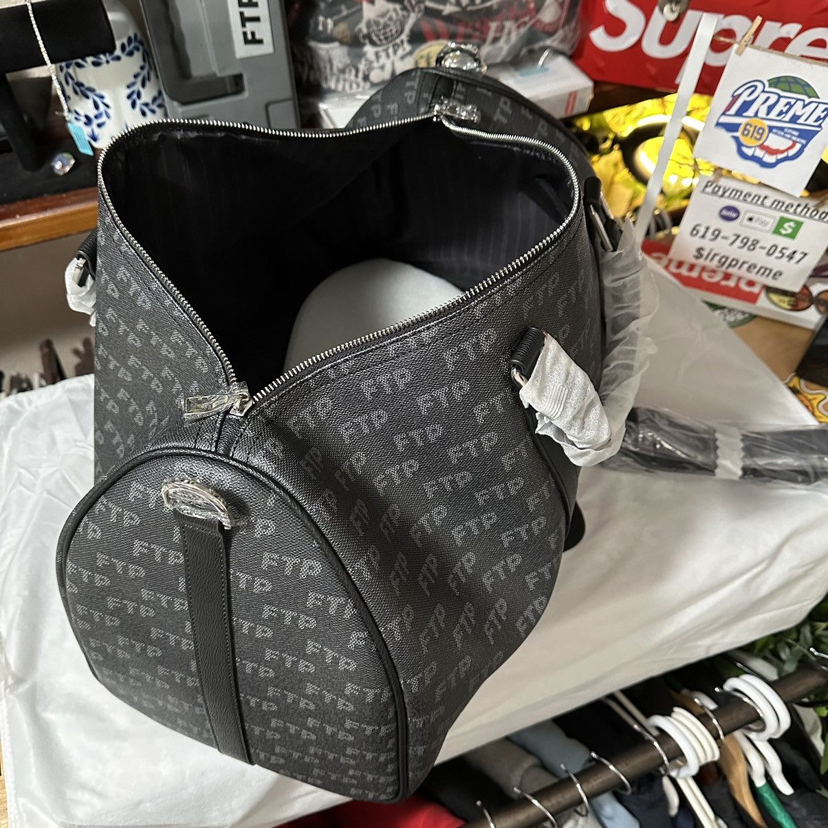 Fuck The Population FTP Damier Duffel bag with strap (black) Size ONE SIZE - 9 Thumbnail