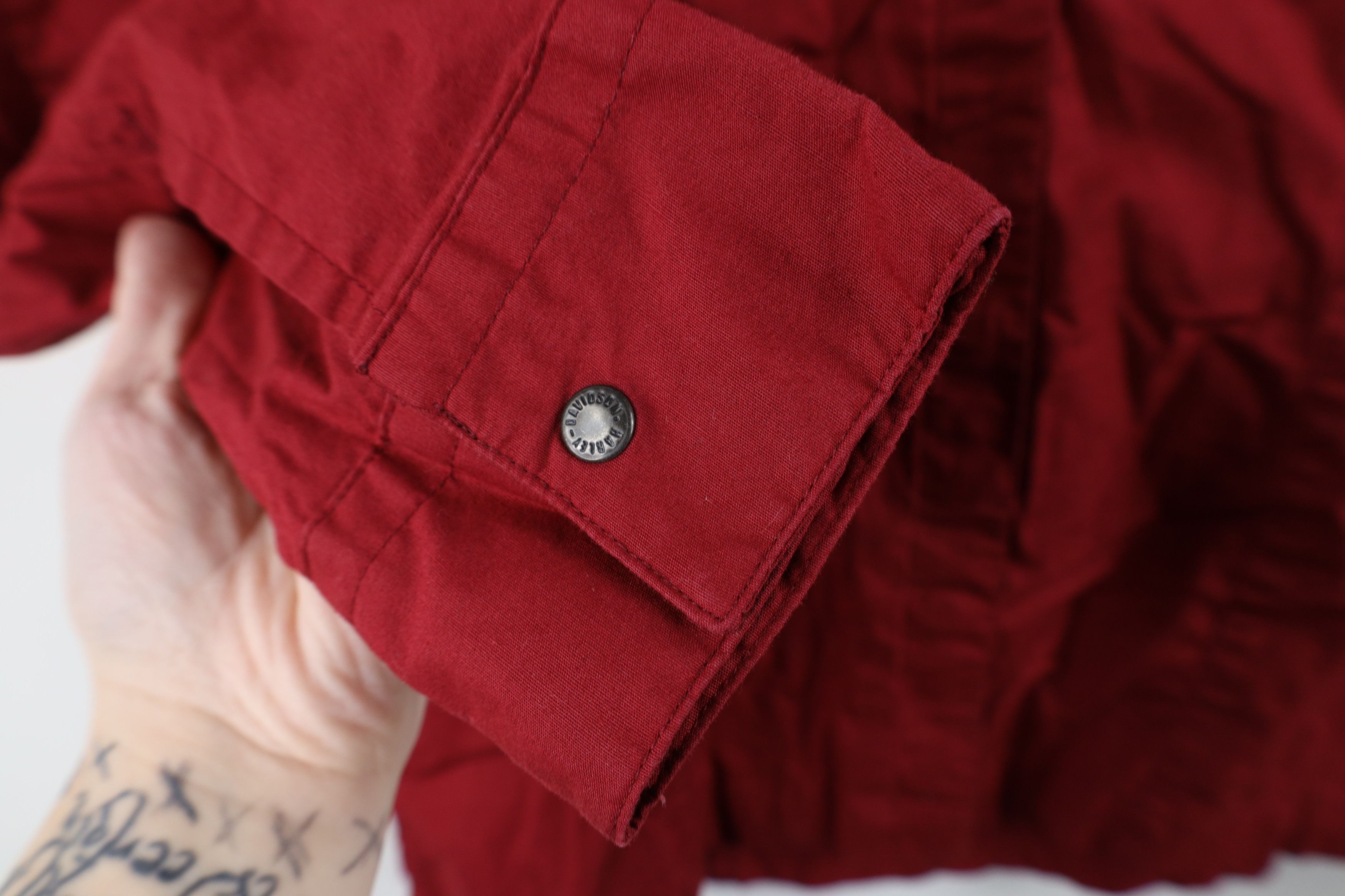 Harley Davidson Vintage Harley Davidson Spell Out Collared Button Shirt Red Size S / US 4 / IT 40 - 9 Thumbnail